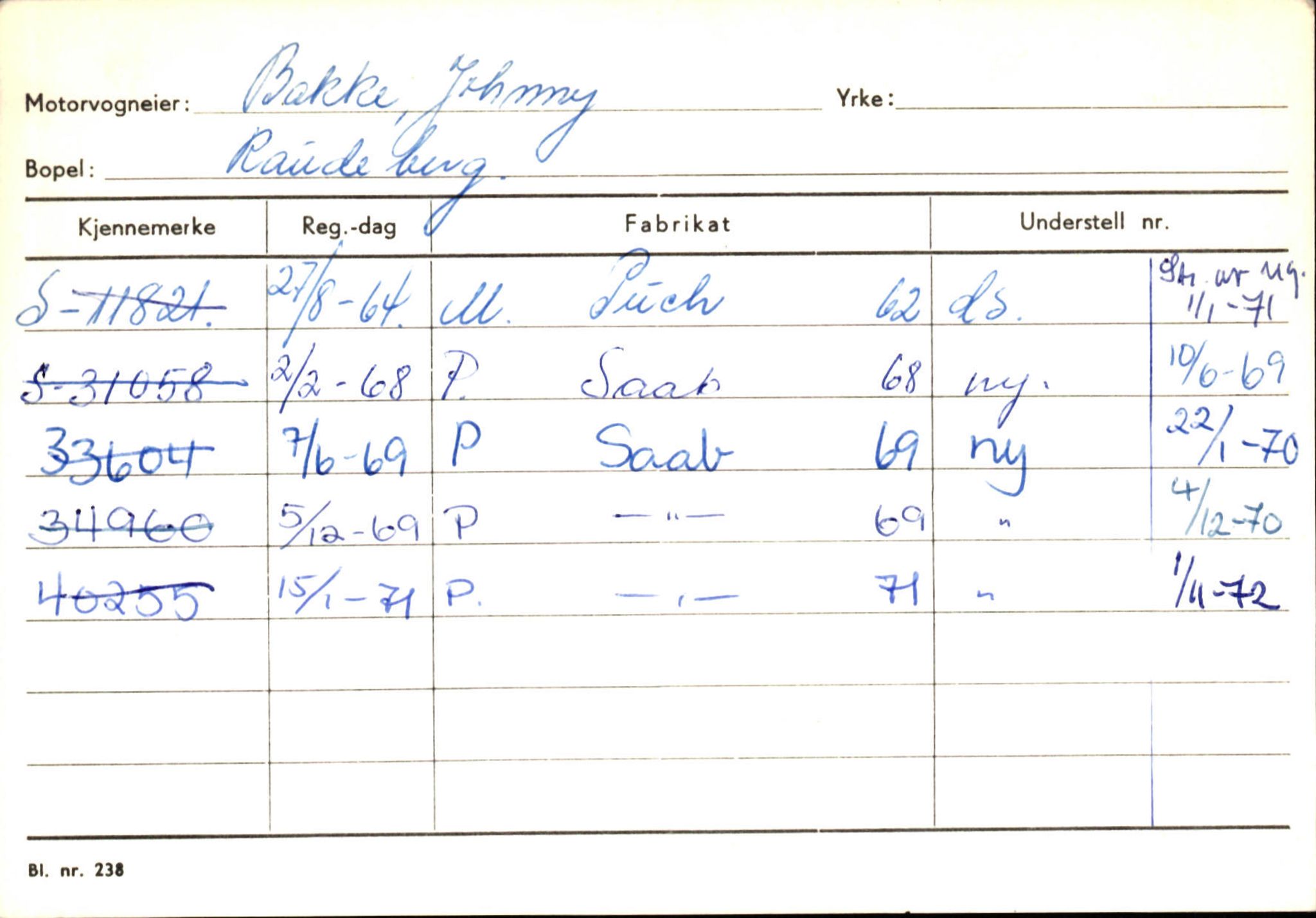 Statens vegvesen, Sogn og Fjordane vegkontor, SAB/A-5301/4/F/L0144: Registerkort Vågsøy A-R, 1945-1975, p. 79