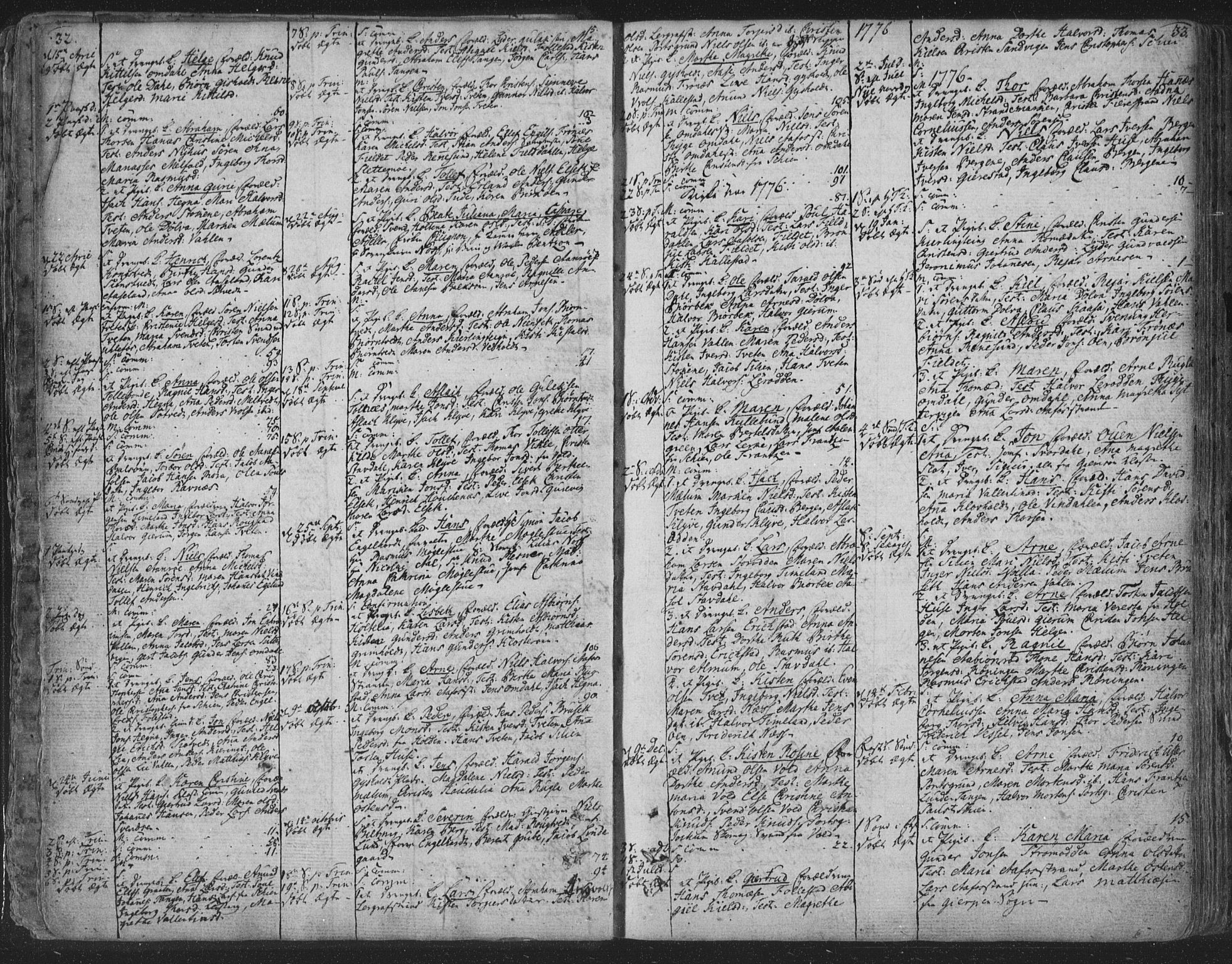 Solum kirkebøker, SAKO/A-306/F/Fa/L0003: Parish register (official) no. I 3, 1761-1814, p. 32-33