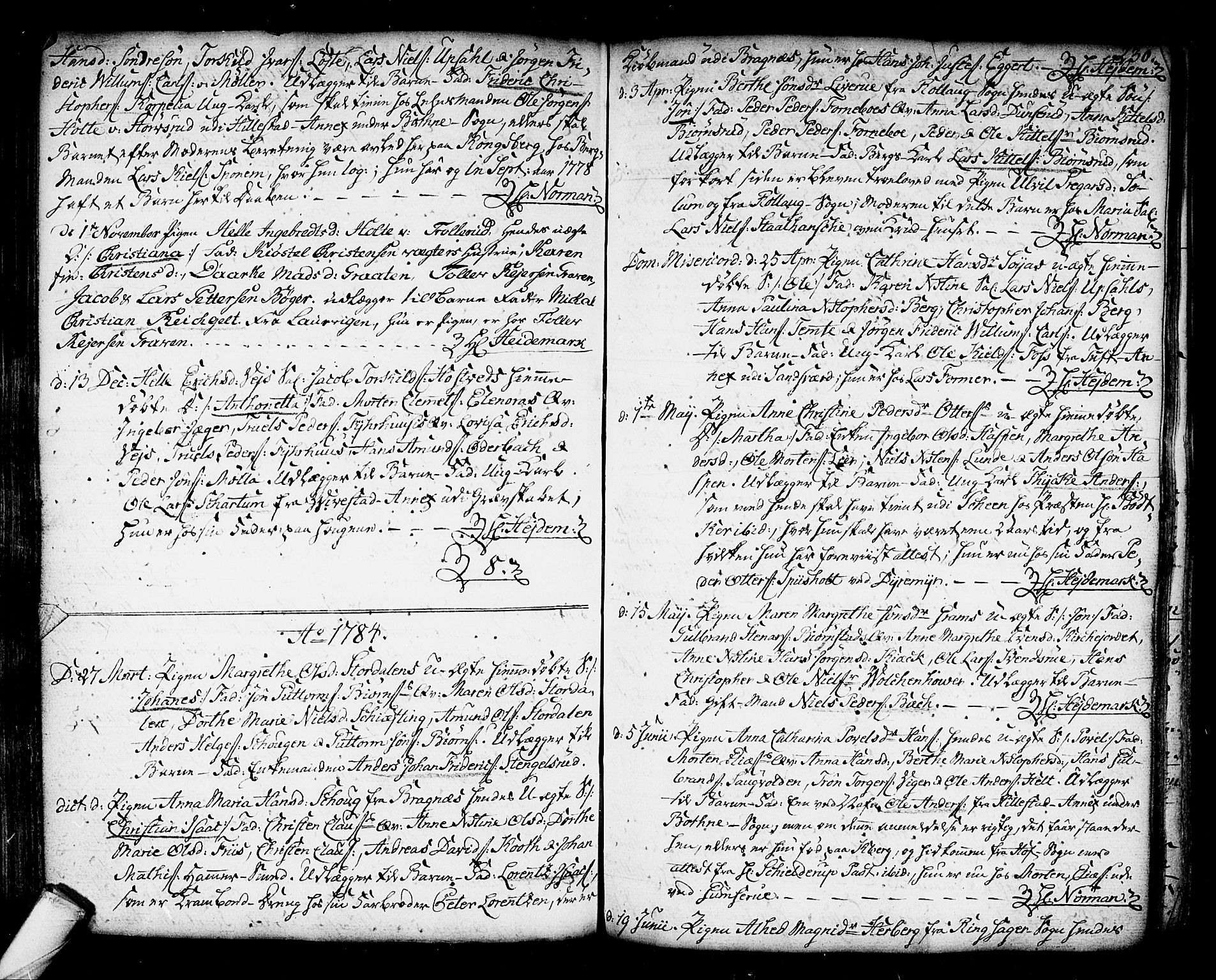 Kongsberg kirkebøker, SAKO/A-22/F/Fa/L0006: Parish register (official) no. I 6, 1783-1797, p. 230
