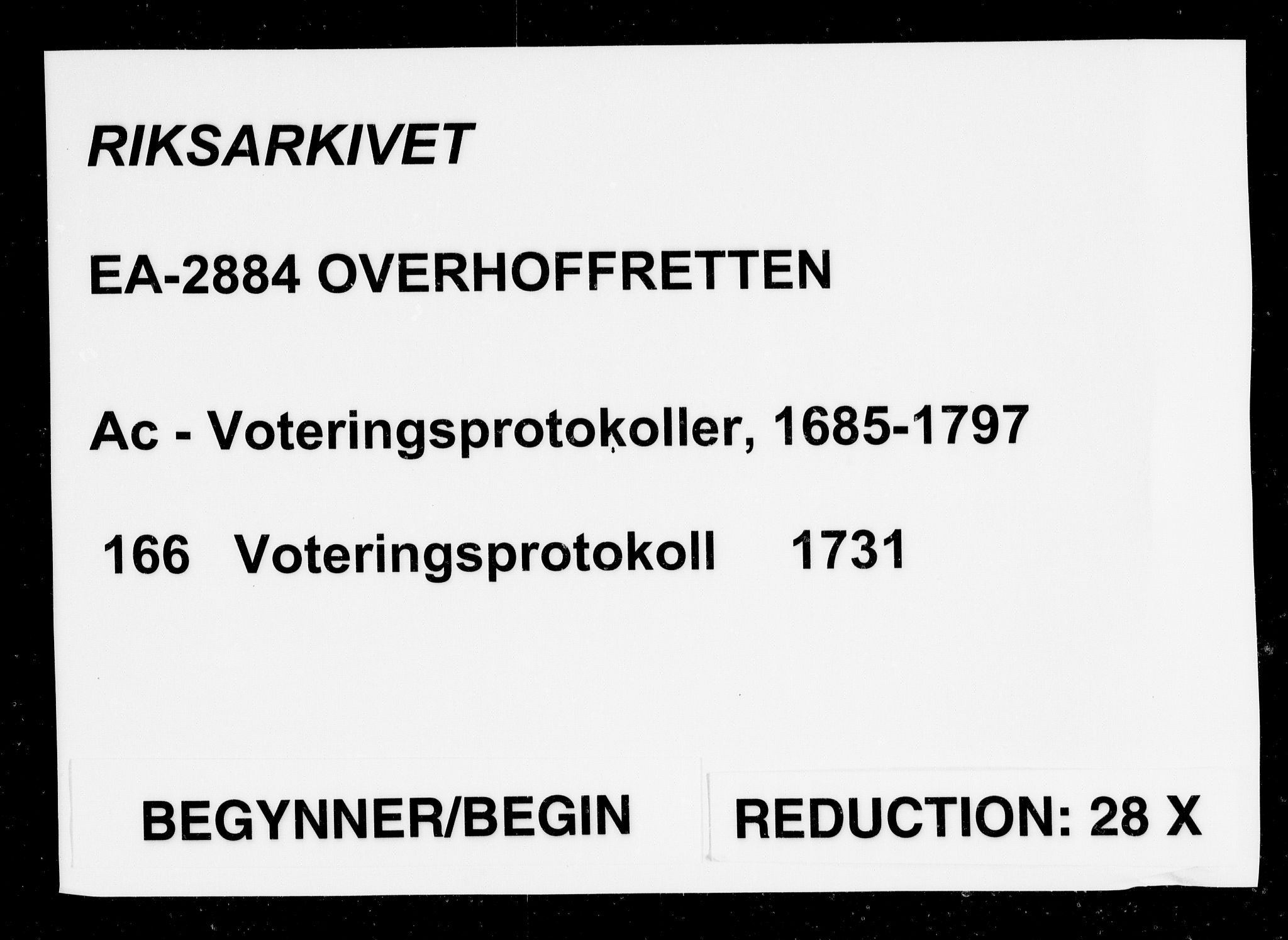 Overhoffretten 1667-1797, AV/RA-EA-2884/Ac/L0166: Voteringsprotokoll, 1731