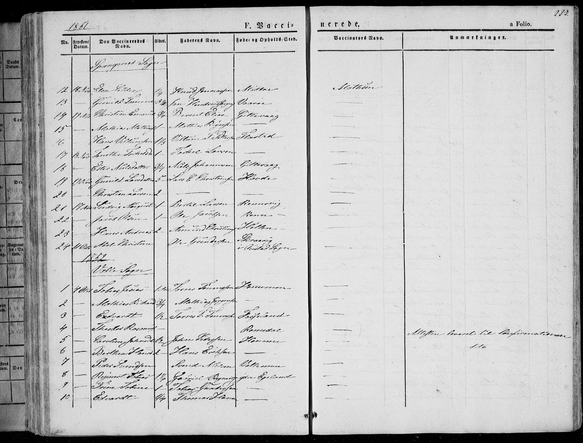 Sør-Audnedal sokneprestkontor, AV/SAK-1111-0039/F/Fa/Fab/L0006: Parish register (official) no. A 6, 1829-1855, p. 283