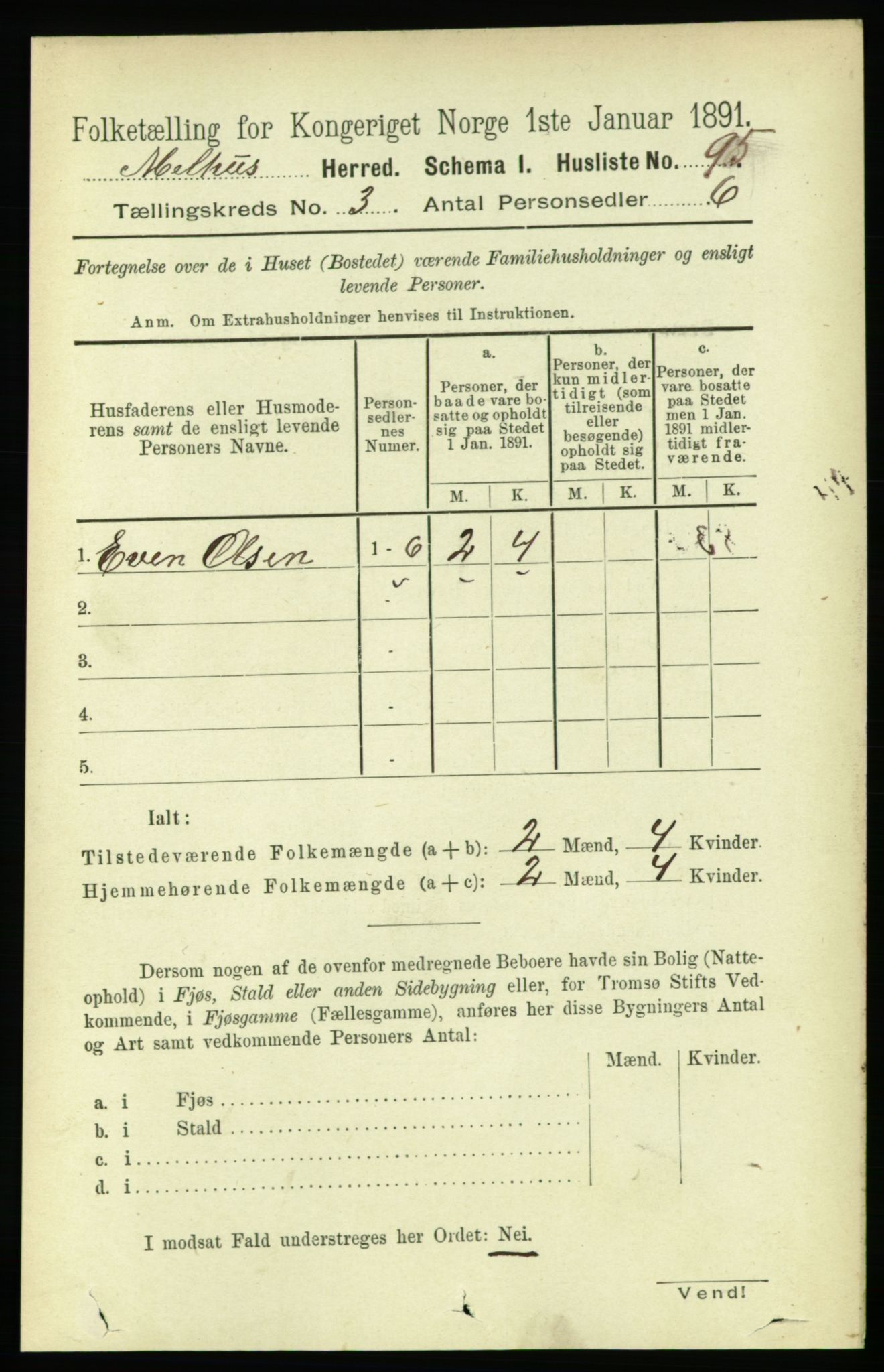 RA, 1891 census for 1653 Melhus, 1891, p. 1371