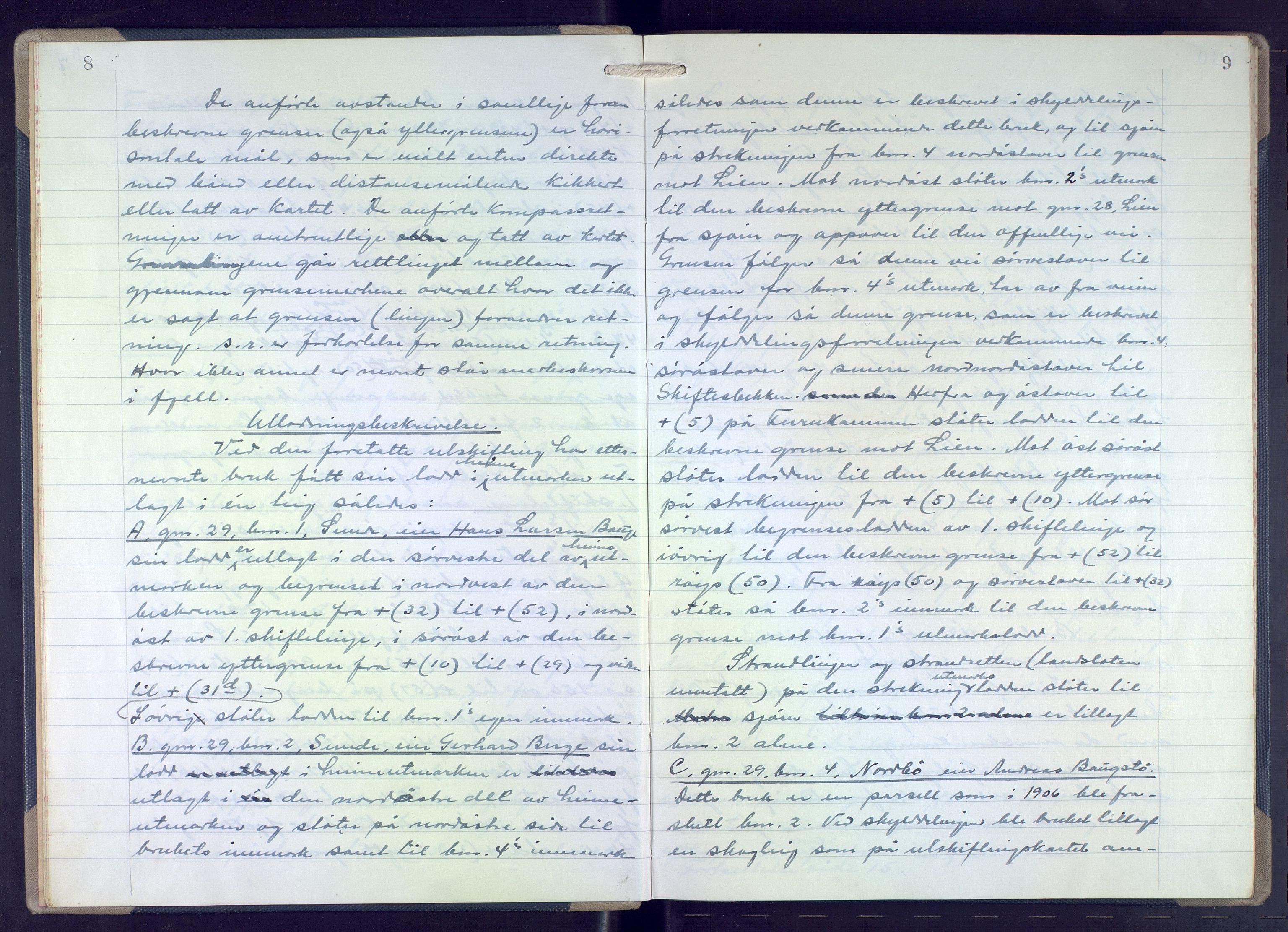 Hordaland jordskiftedøme - VII Indre Sunnhordland jordskiftedistrikt, AV/SAB-A-7401/A/Aa/L0021: Forhandlingsprotokoll, 1945-1953, p. 8-9