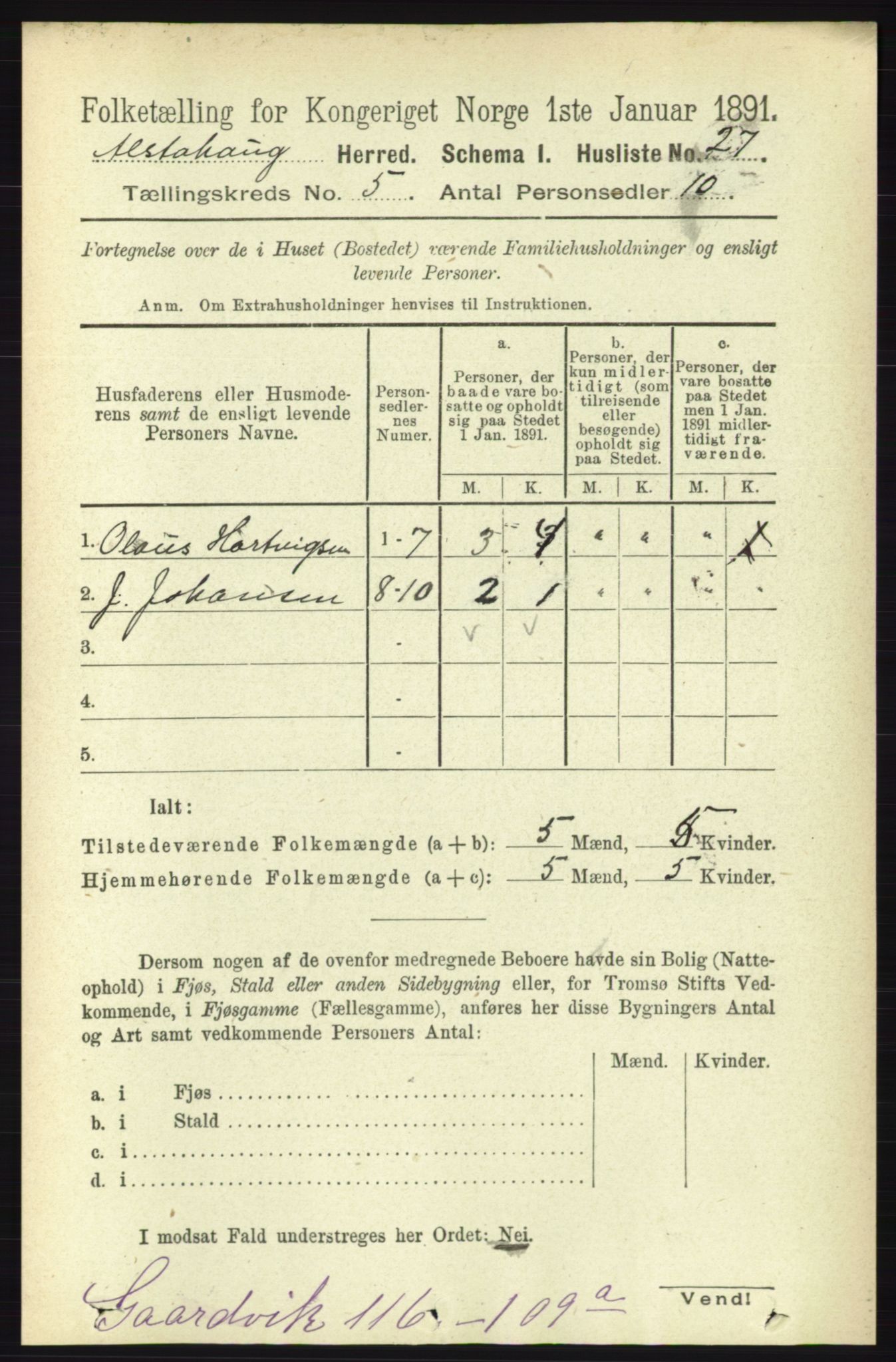 RA, 1891 census for 1820 Alstahaug, 1891, p. 1763