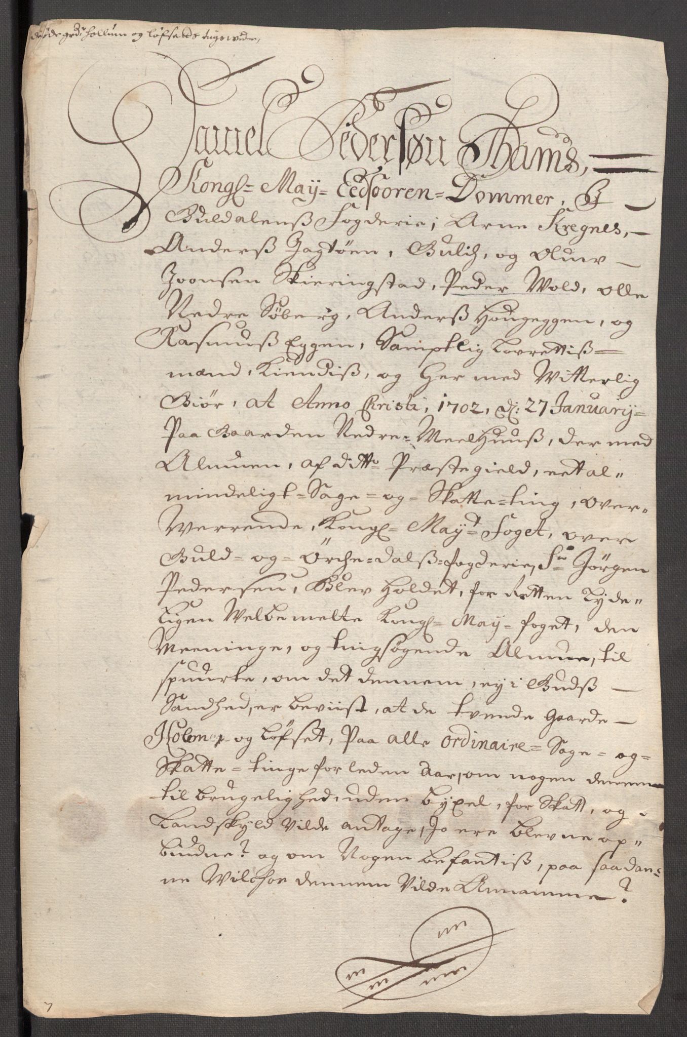 Rentekammeret inntil 1814, Reviderte regnskaper, Fogderegnskap, AV/RA-EA-4092/R60/L3951: Fogderegnskap Orkdal og Gauldal, 1701, p. 323