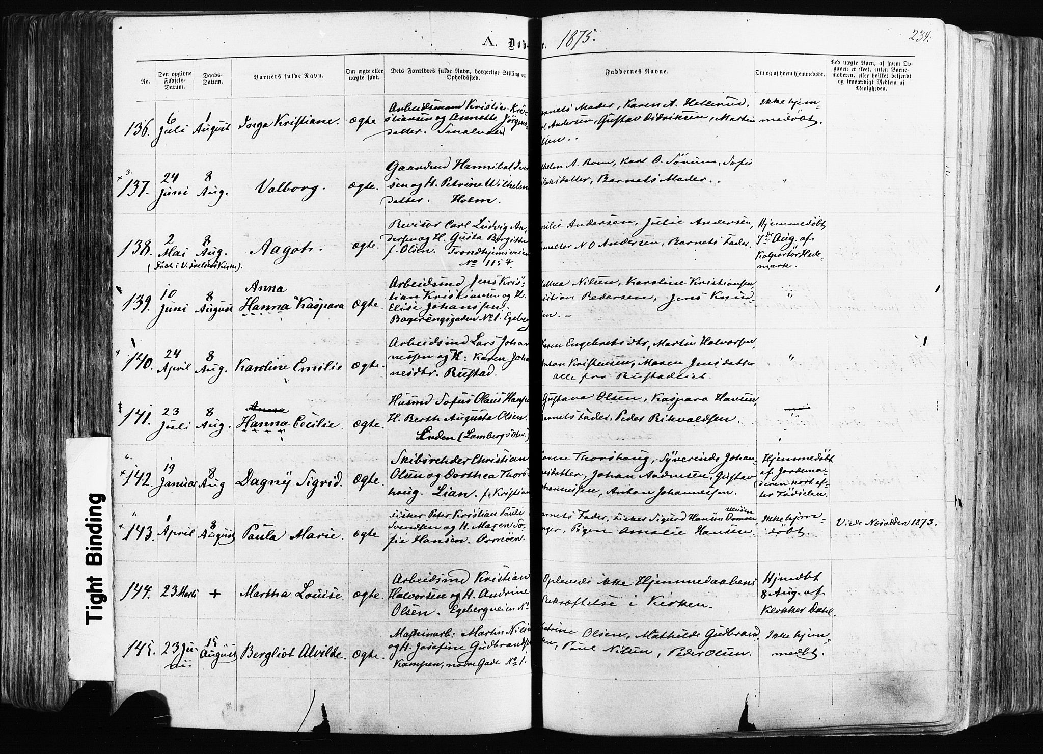 Østre Aker prestekontor Kirkebøker, AV/SAO-A-10840/F/Fa/L0003: Parish register (official) no. I 3, 1869-1875, p. 234