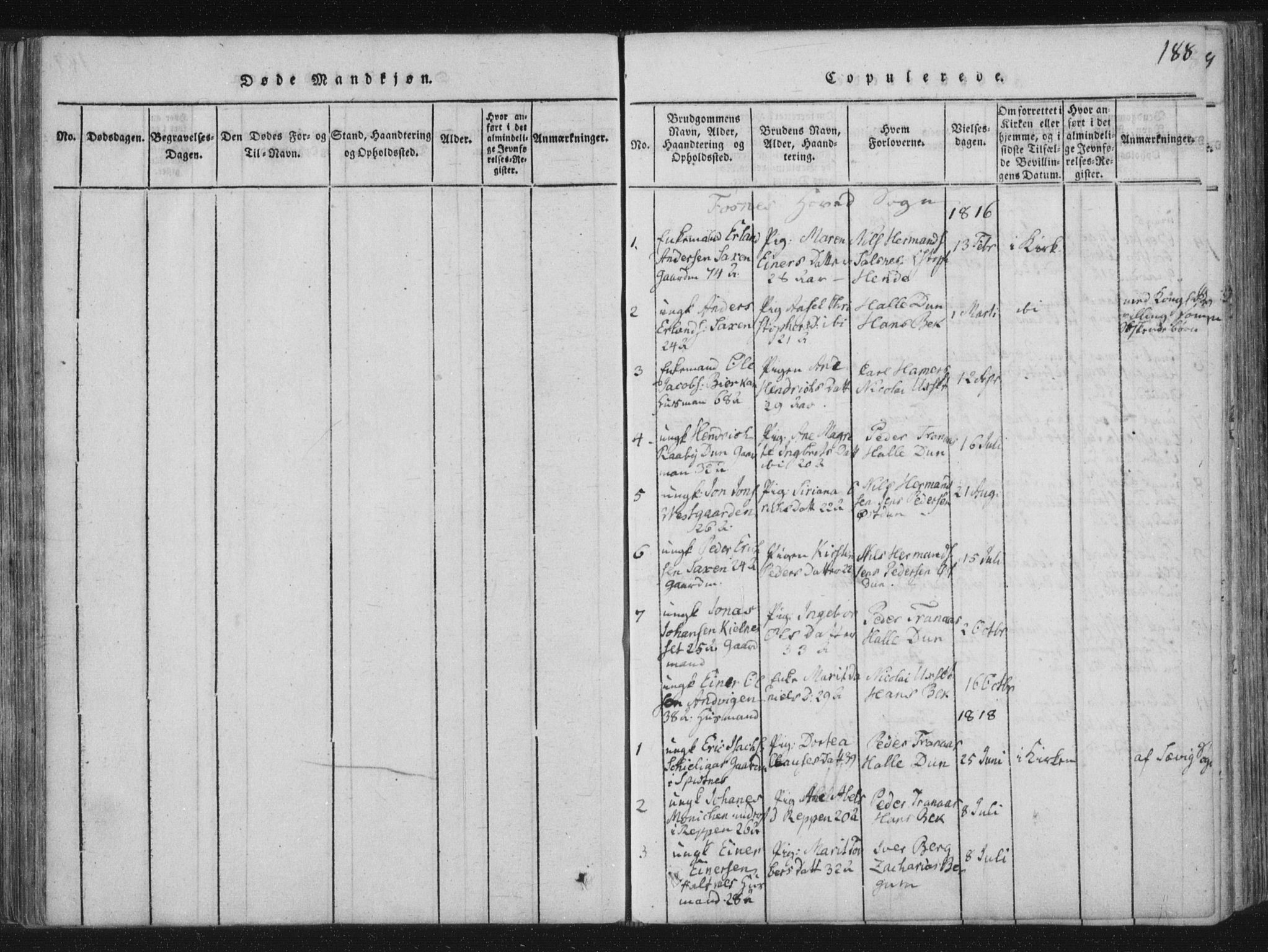 Ministerialprotokoller, klokkerbøker og fødselsregistre - Nord-Trøndelag, SAT/A-1458/773/L0609: Parish register (official) no. 773A03 /1, 1815-1830, p. 188