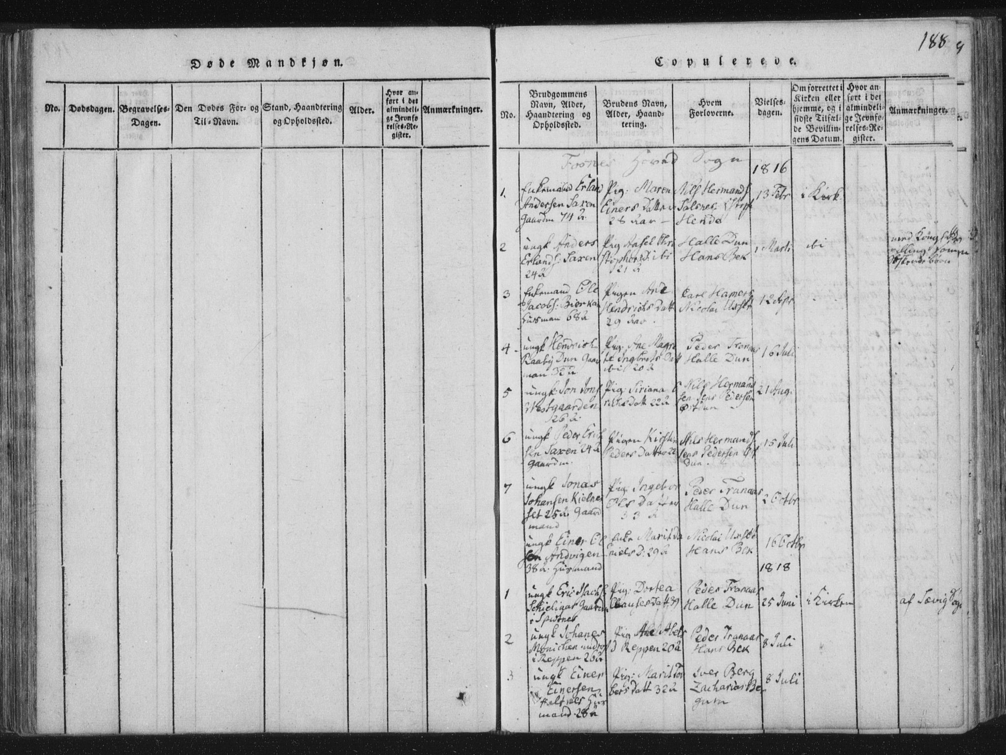 Ministerialprotokoller, klokkerbøker og fødselsregistre - Nord-Trøndelag, AV/SAT-A-1458/773/L0609: Parish register (official) no. 773A03 /1, 1815-1830, p. 188