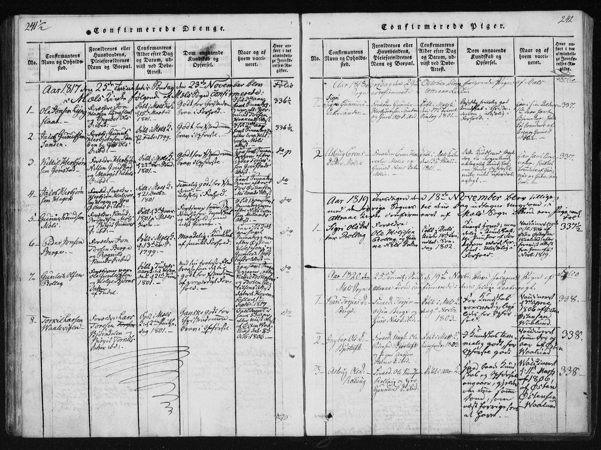Tinn kirkebøker, SAKO/A-308/F/Fb/L0001: Parish register (official) no. II 1, 1815-1843, p. 242