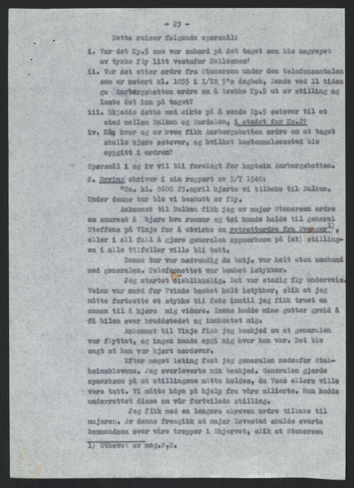 Forsvaret, Forsvarets krigshistoriske avdeling, AV/RA-RAFA-2017/Y/Yb/L0100: II-C-11-401-402  -  4. Divisjon., 1940-1962, p. 290