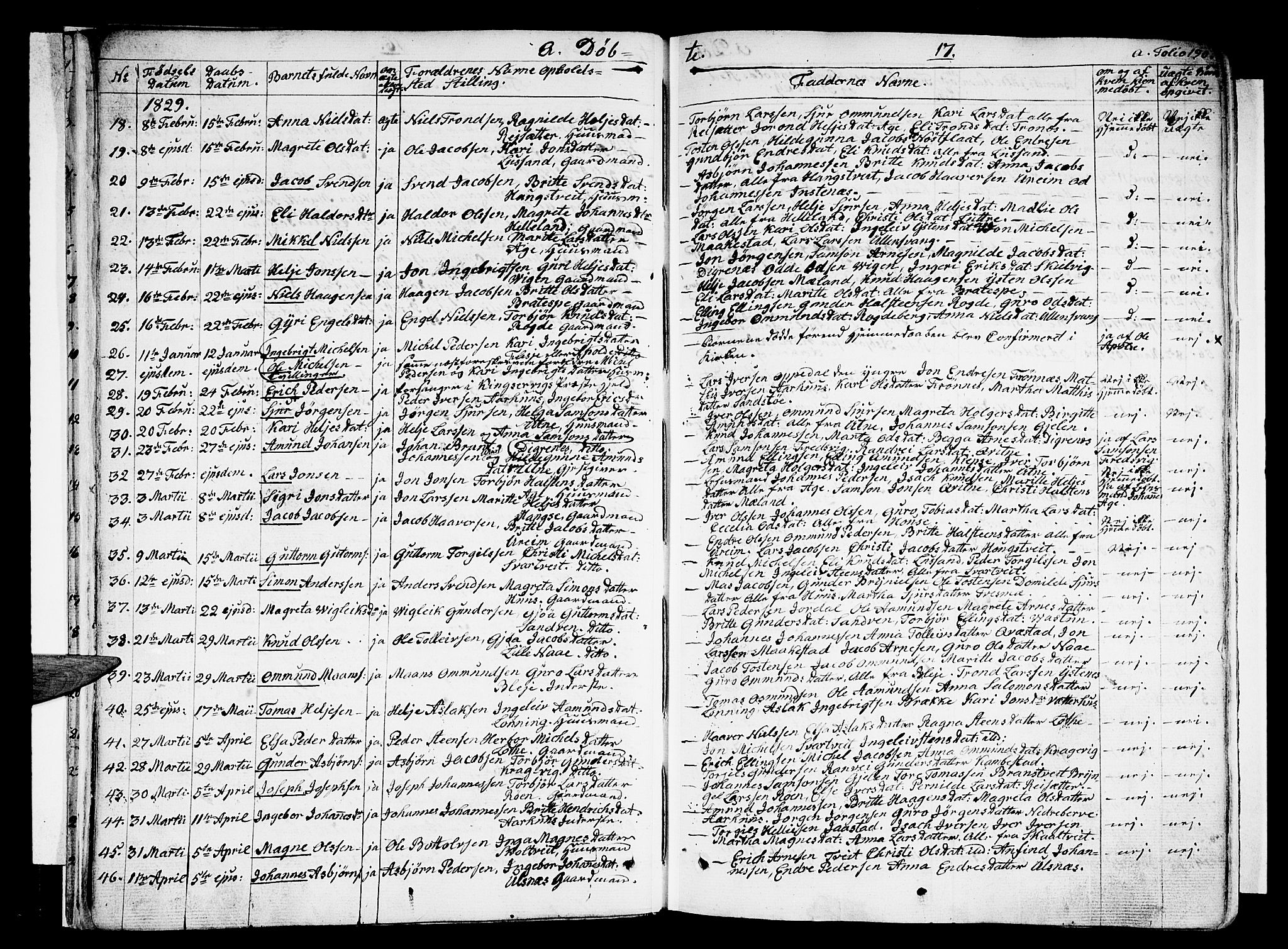 Ullensvang sokneprestembete, SAB/A-78701/H/Haa: Parish register (official) no. A 10, 1825-1853, p. 17