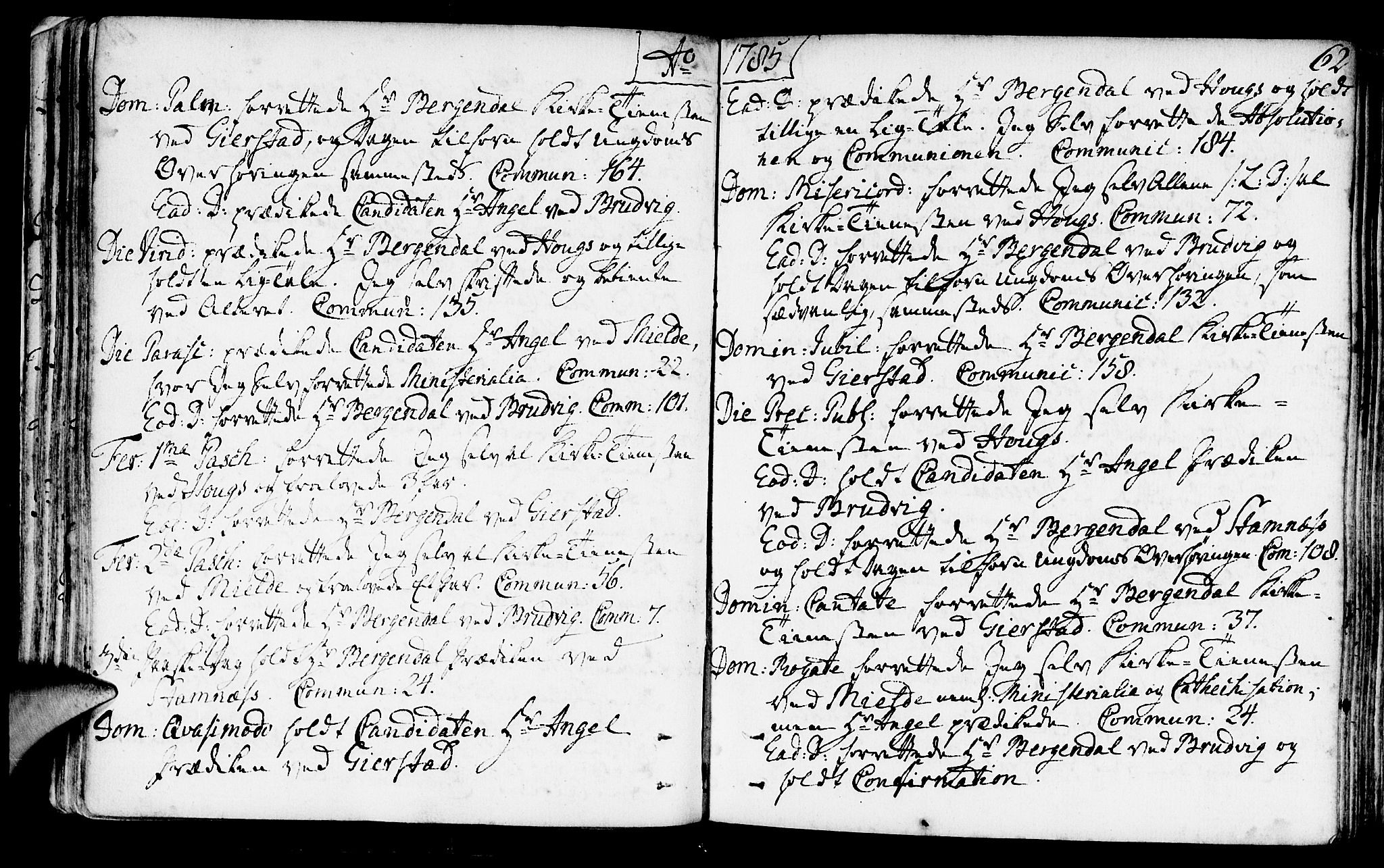 Haus sokneprestembete, AV/SAB-A-75601/H/Haa: Parish register (official) no. A 10, 1782-1796, p. 62