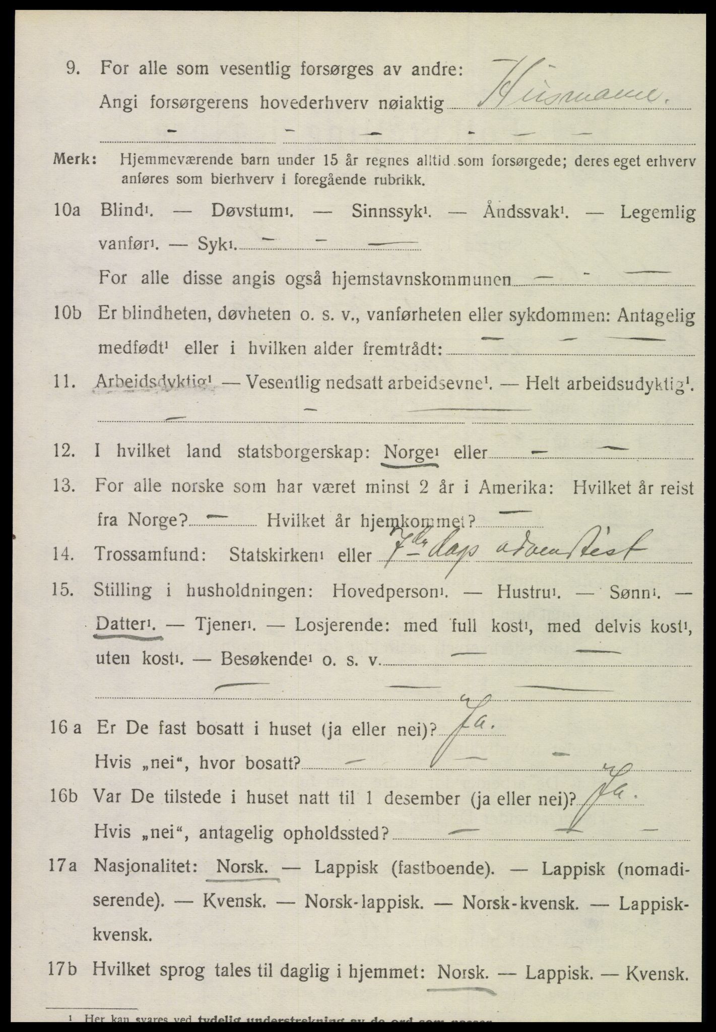 SAT, 1920 census for Leksvik, 1920, p. 1833