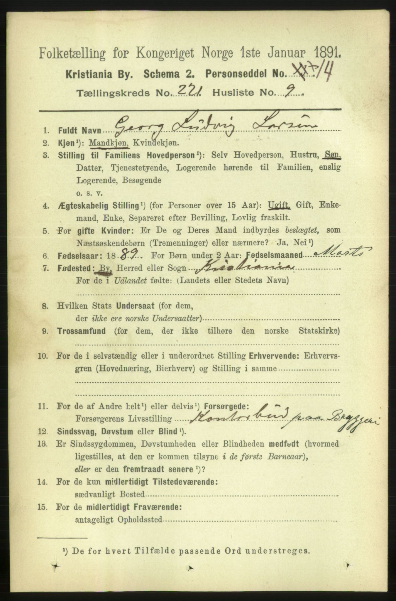 RA, 1891 census for 0301 Kristiania, 1891, p. 132406