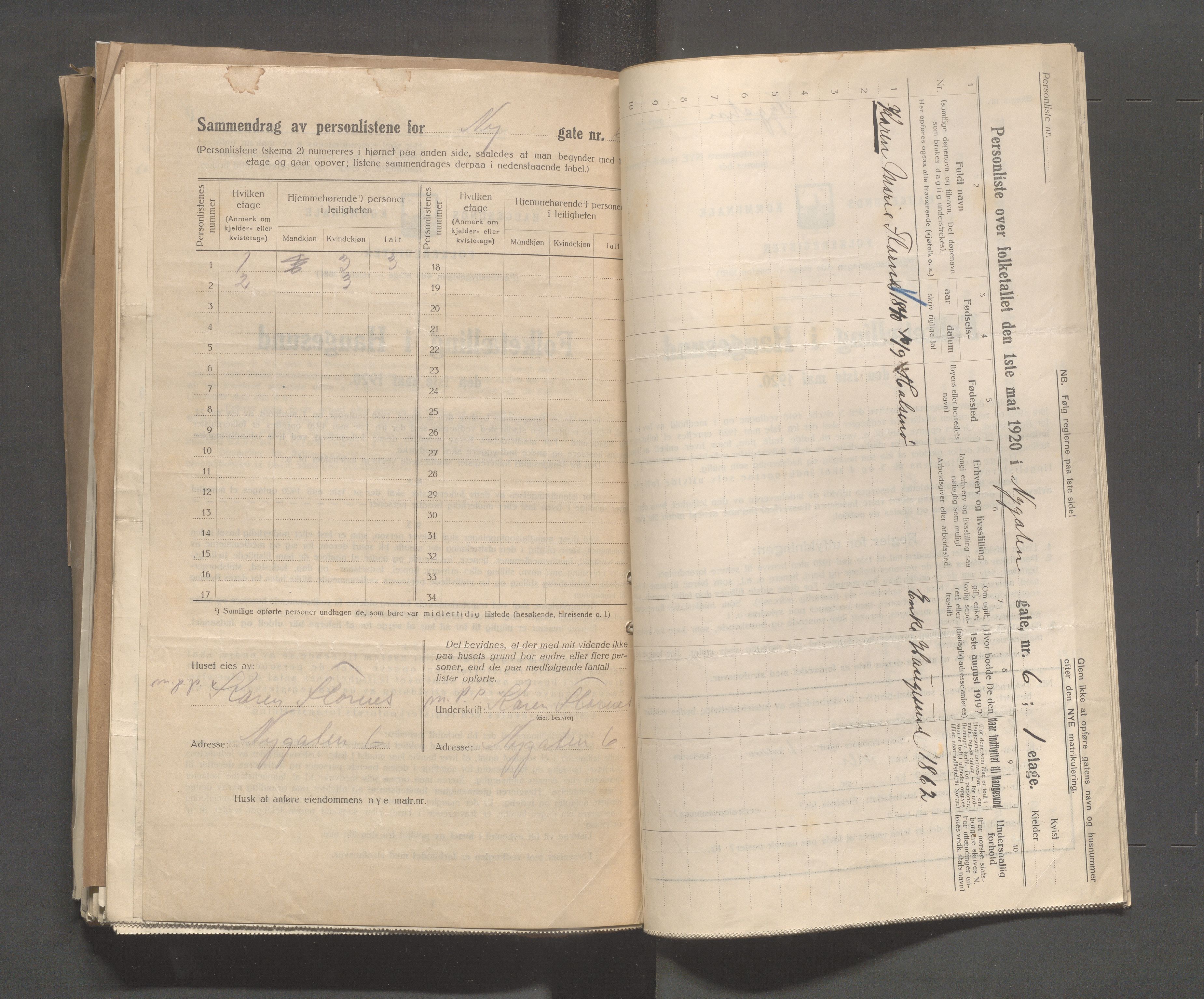 IKAR, Local census 1.5.1920 for Haugesund, 1920, p. 3017