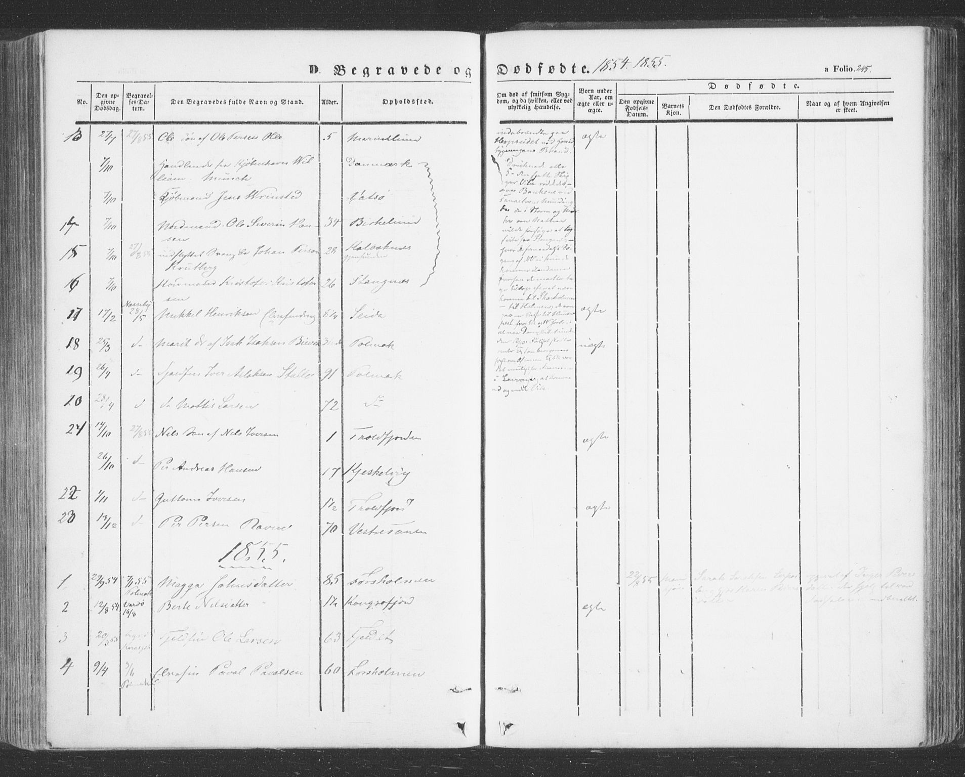 Tana sokneprestkontor, SATØ/S-1334/H/Ha/L0001kirke: Parish register (official) no. 1, 1846-1861, p. 245