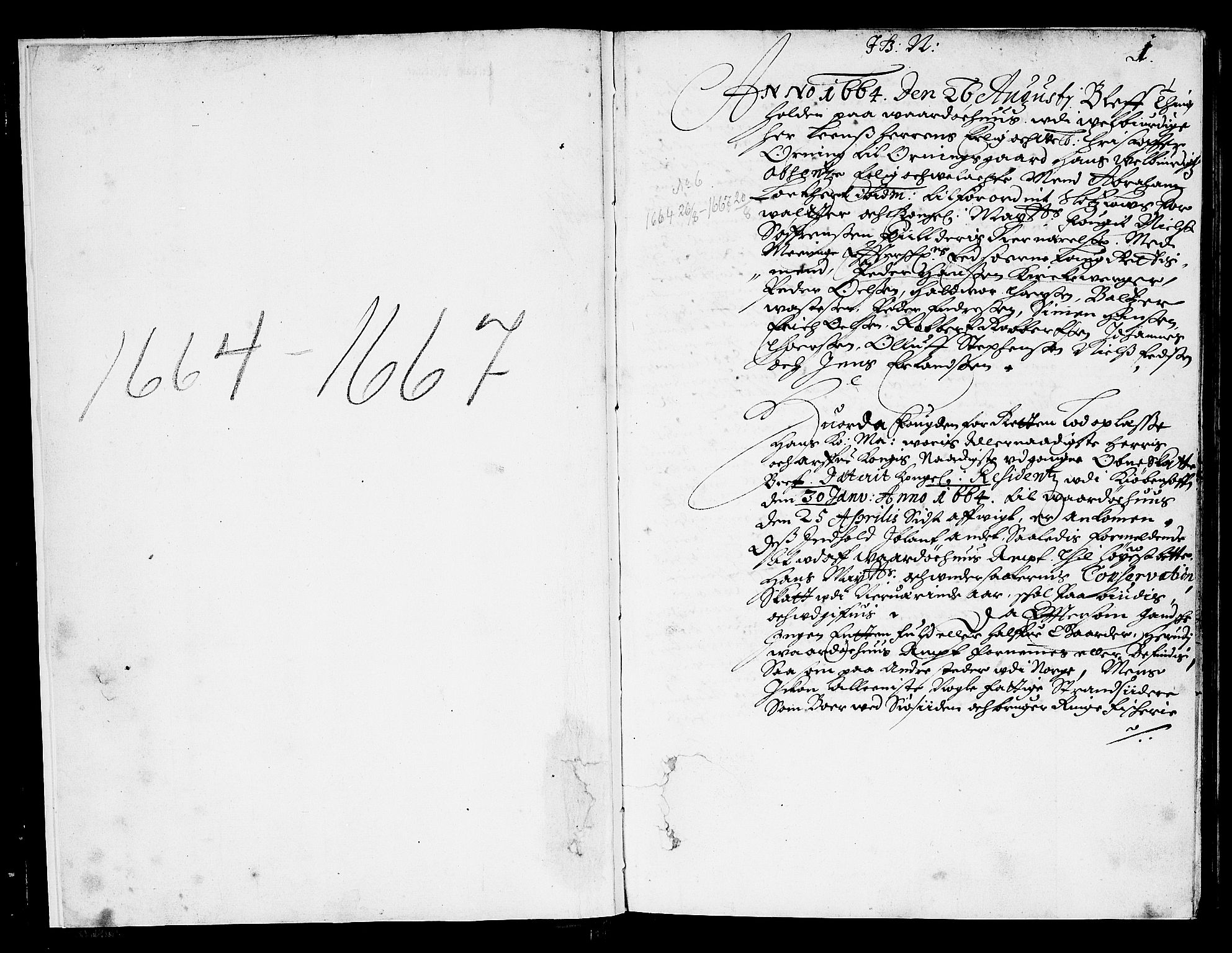 Finnmark sorenskriveri, SATØ/S-0053/F/Fa/L0011: Justisprotokoller, 1664-1667, p. 0b-1a