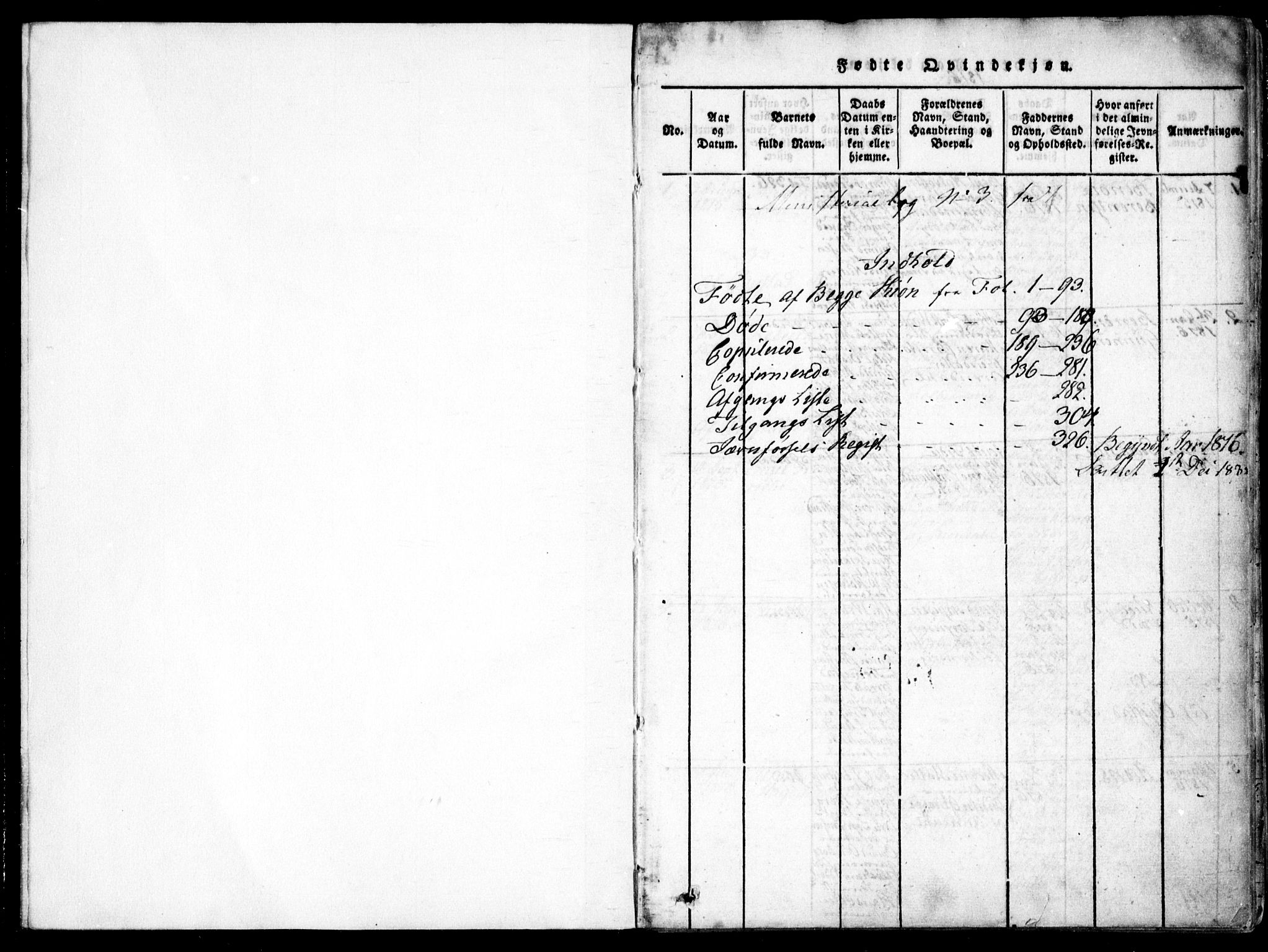 Arendal sokneprestkontor, Trefoldighet, AV/SAK-1111-0040/F/Fa/L0004: Parish register (official) no. A 4, 1816-1839