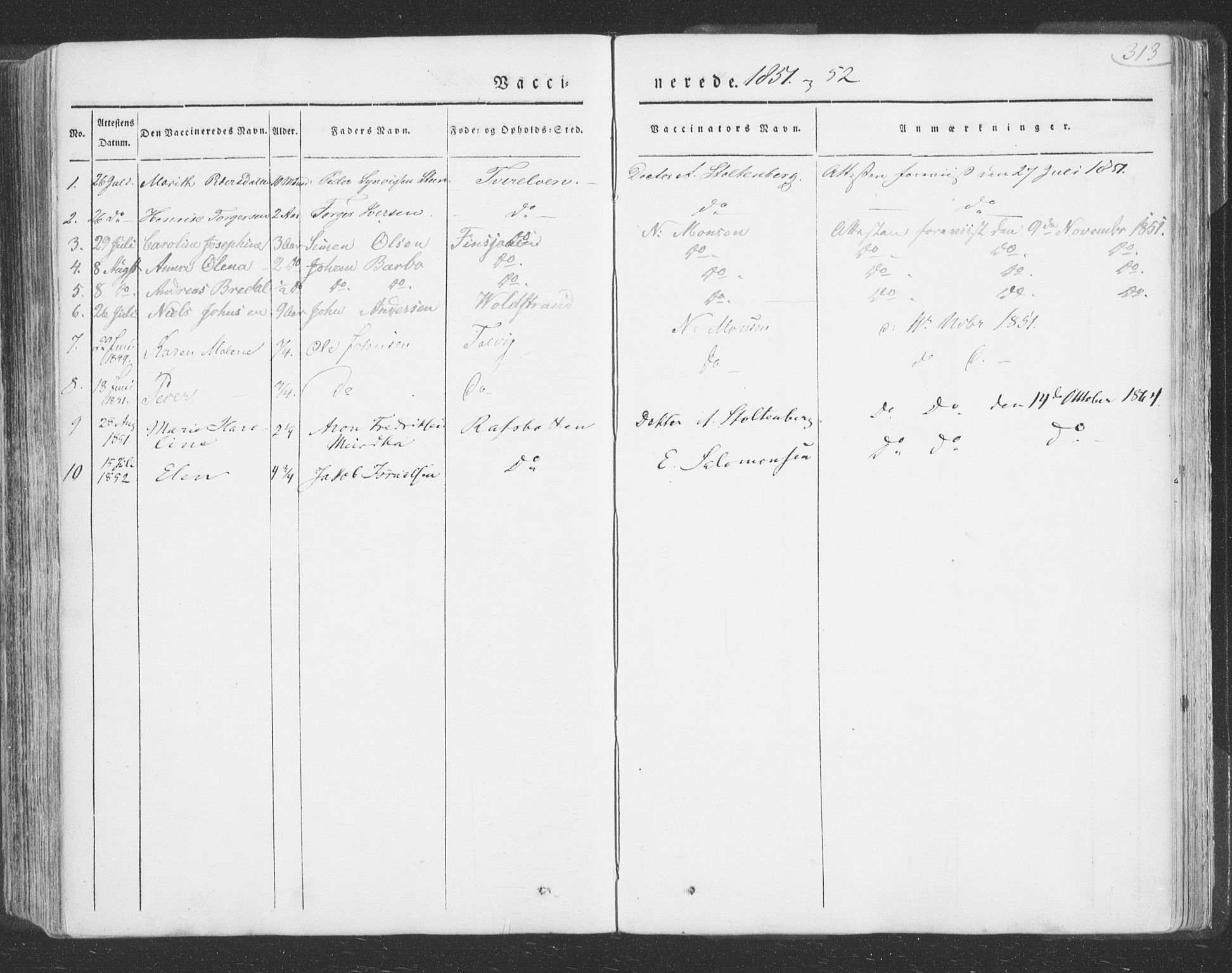 Talvik sokneprestkontor, SATØ/S-1337/H/Ha/L0009kirke: Parish register (official) no. 9, 1837-1852, p. 313