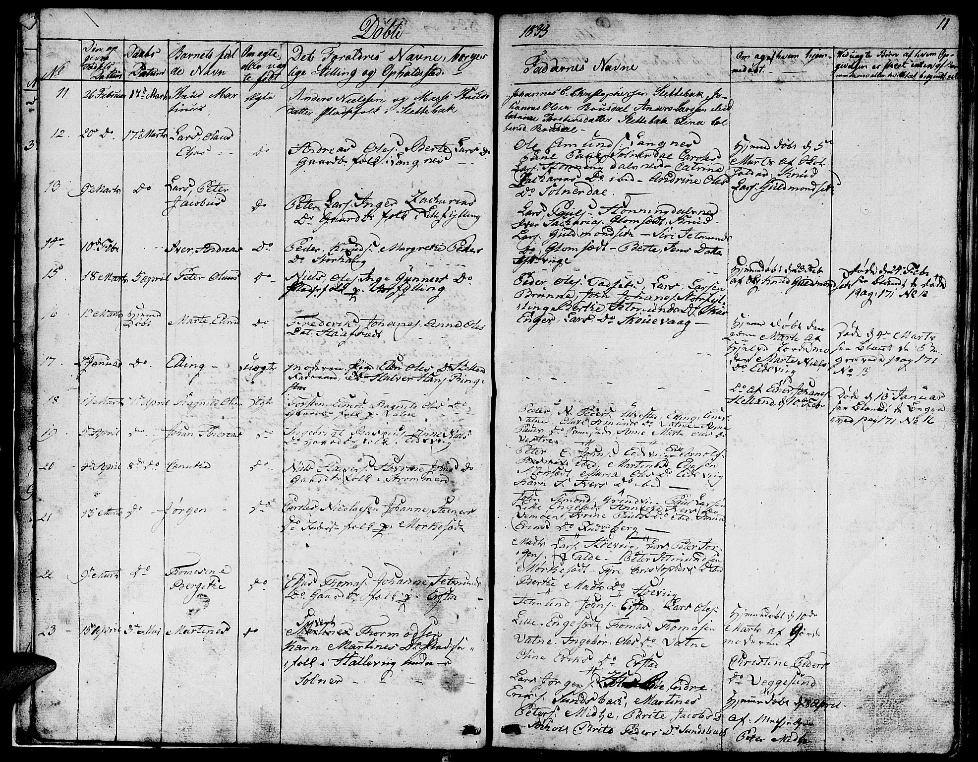 Ministerialprotokoller, klokkerbøker og fødselsregistre - Møre og Romsdal, AV/SAT-A-1454/524/L0361: Parish register (copy) no. 524C02, 1831-1840, p. 11