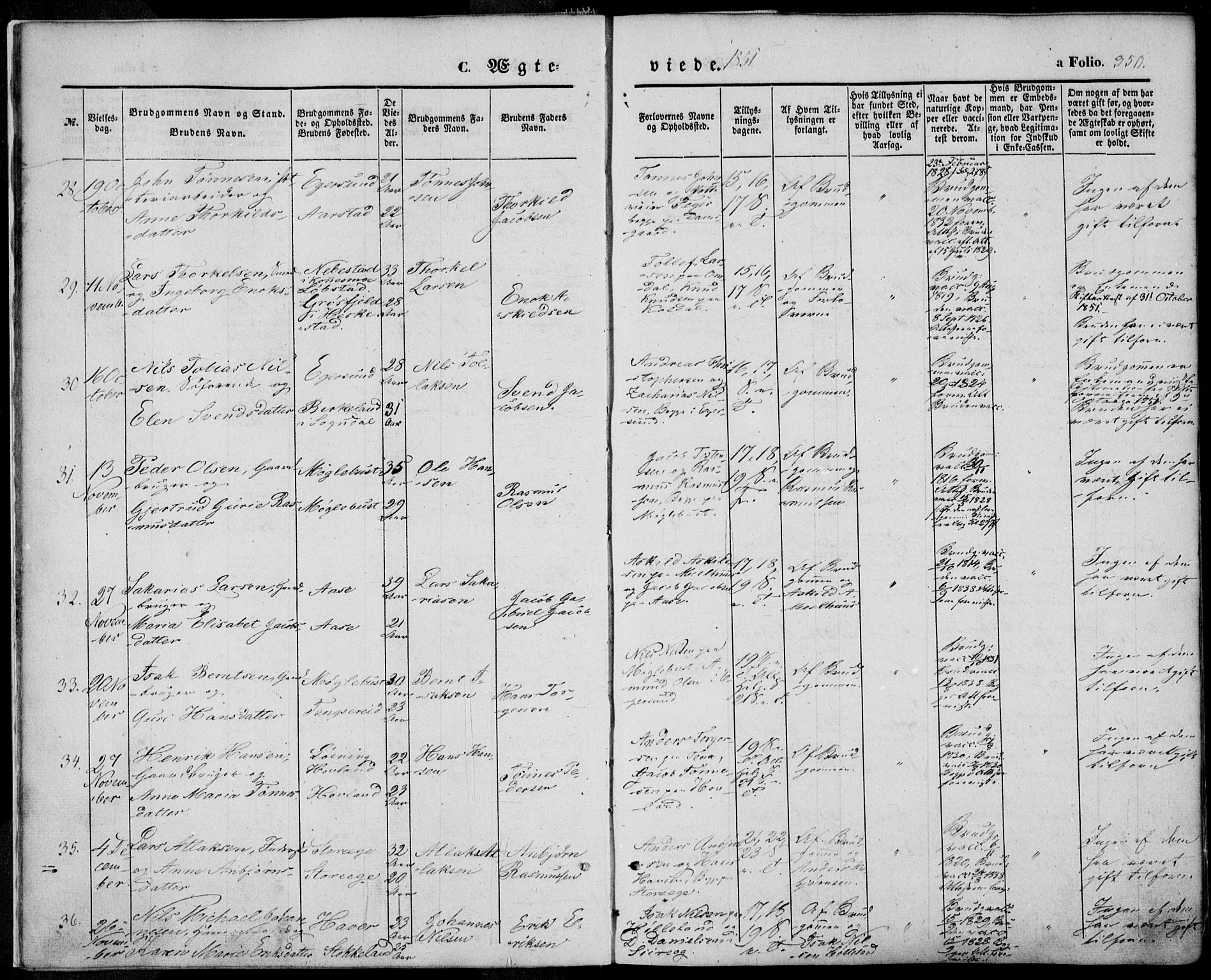 Eigersund sokneprestkontor, SAST/A-101807/S08/L0013: Parish register (official) no. A 12.2, 1850-1865, p. 350
