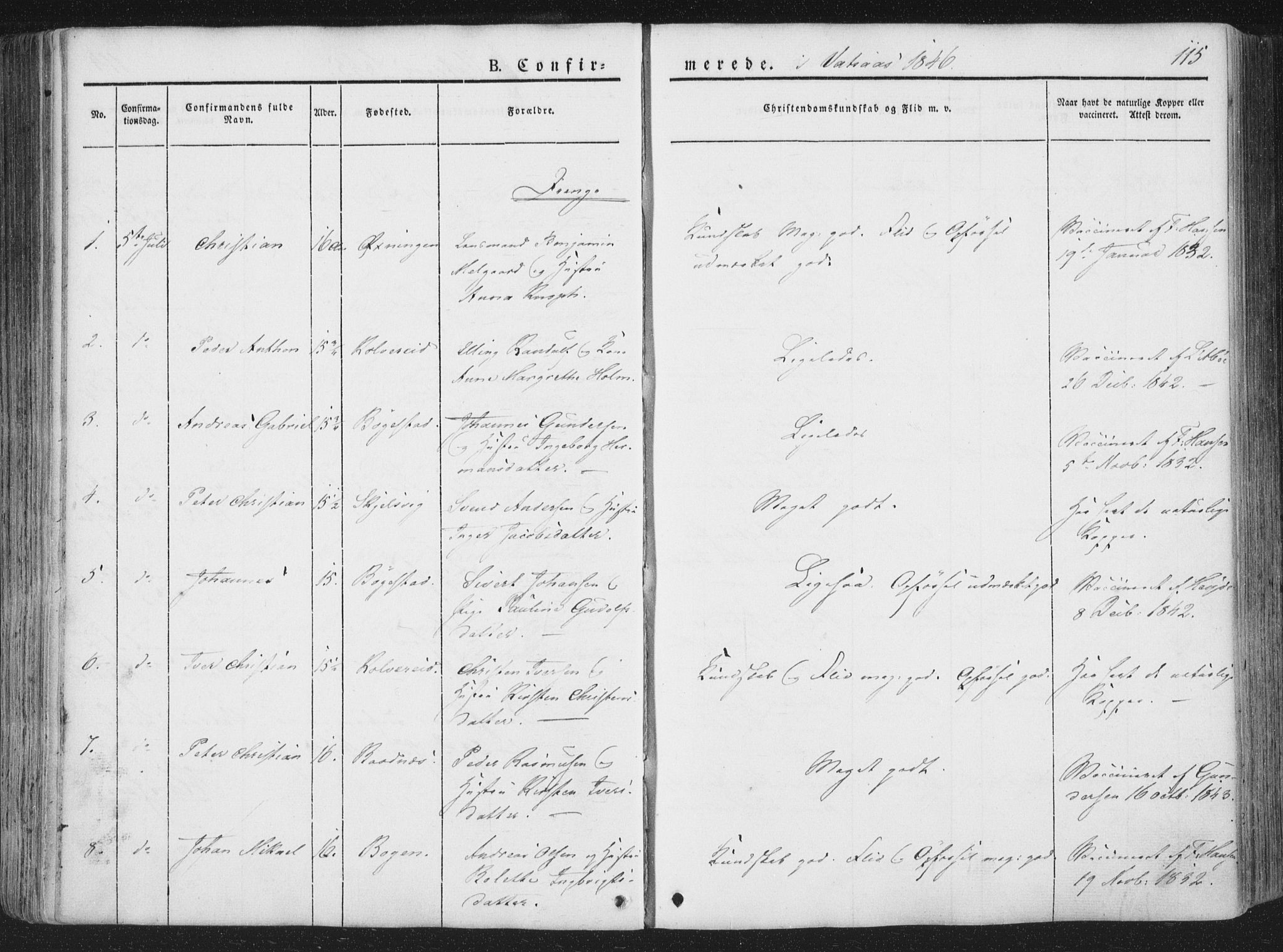 Ministerialprotokoller, klokkerbøker og fødselsregistre - Nordland, AV/SAT-A-1459/810/L0144: Parish register (official) no. 810A07 /1, 1841-1862, p. 115