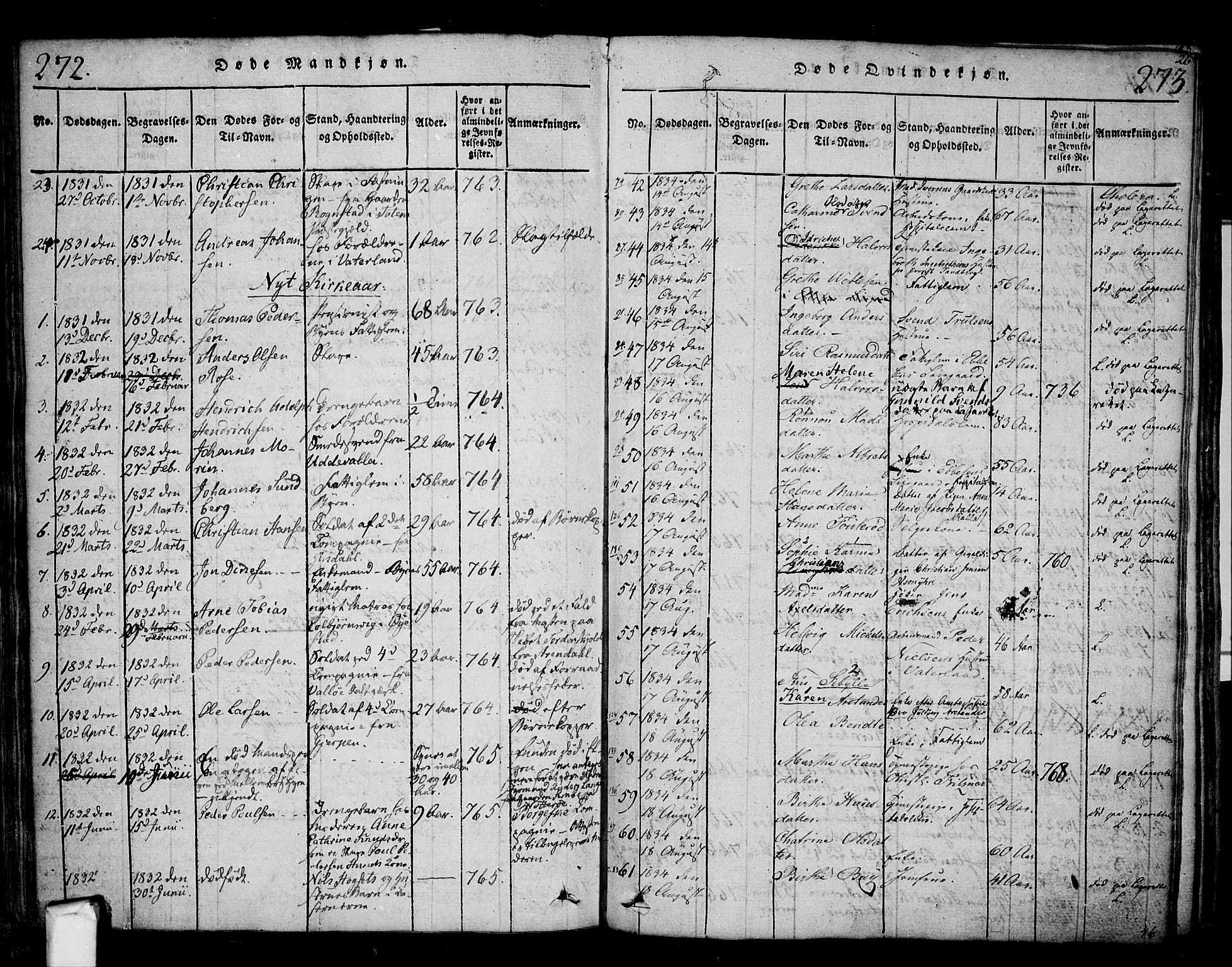 Fredrikstad prestekontor Kirkebøker, SAO/A-11082/F/Fa/L0004: Parish register (official) no. 4, 1816-1834, p. 272-273