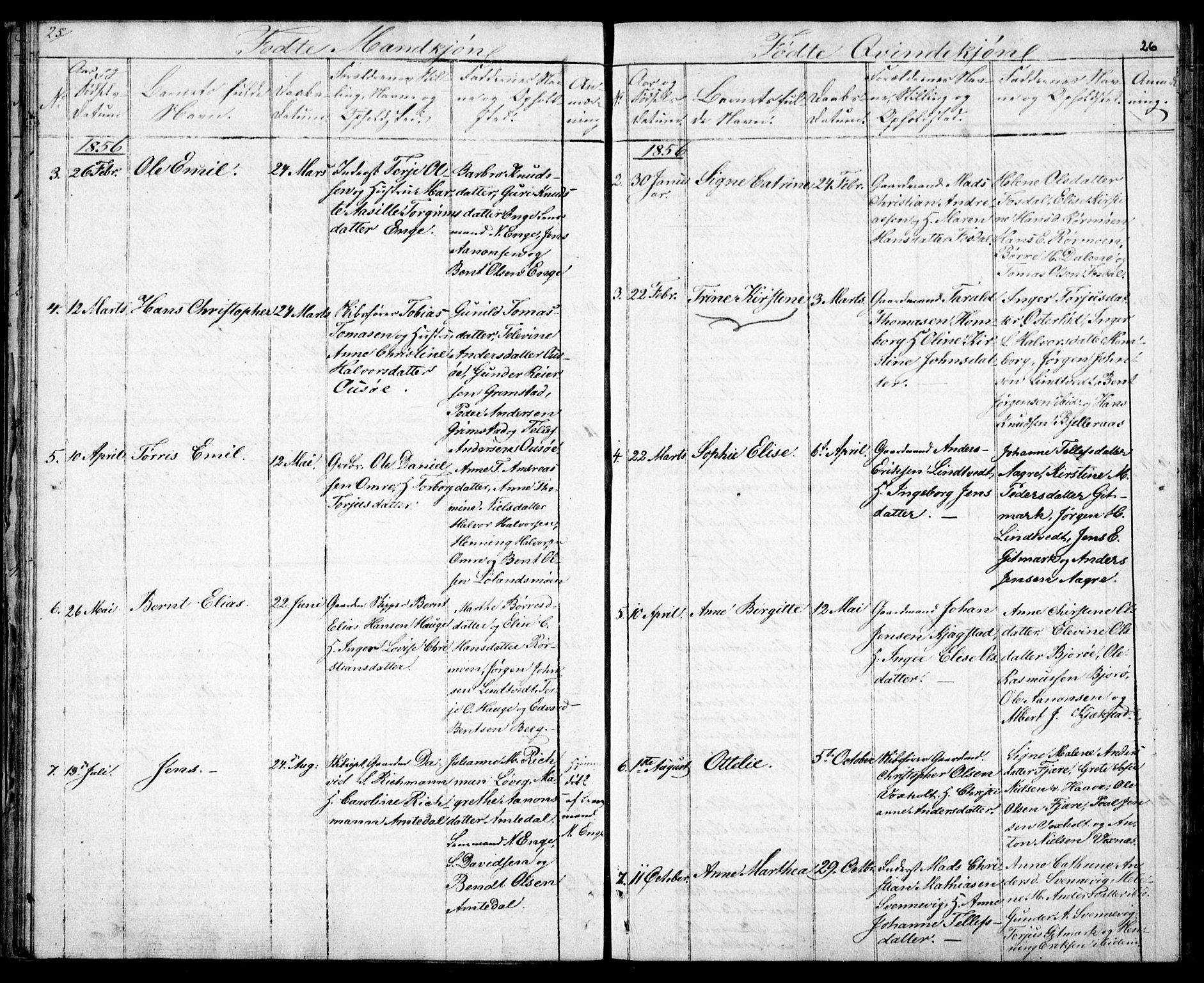 Hommedal sokneprestkontor, AV/SAK-1111-0023/F/Fb/Fba/L0002: Parish register (copy) no. B 2, 1841-1863, p. 26