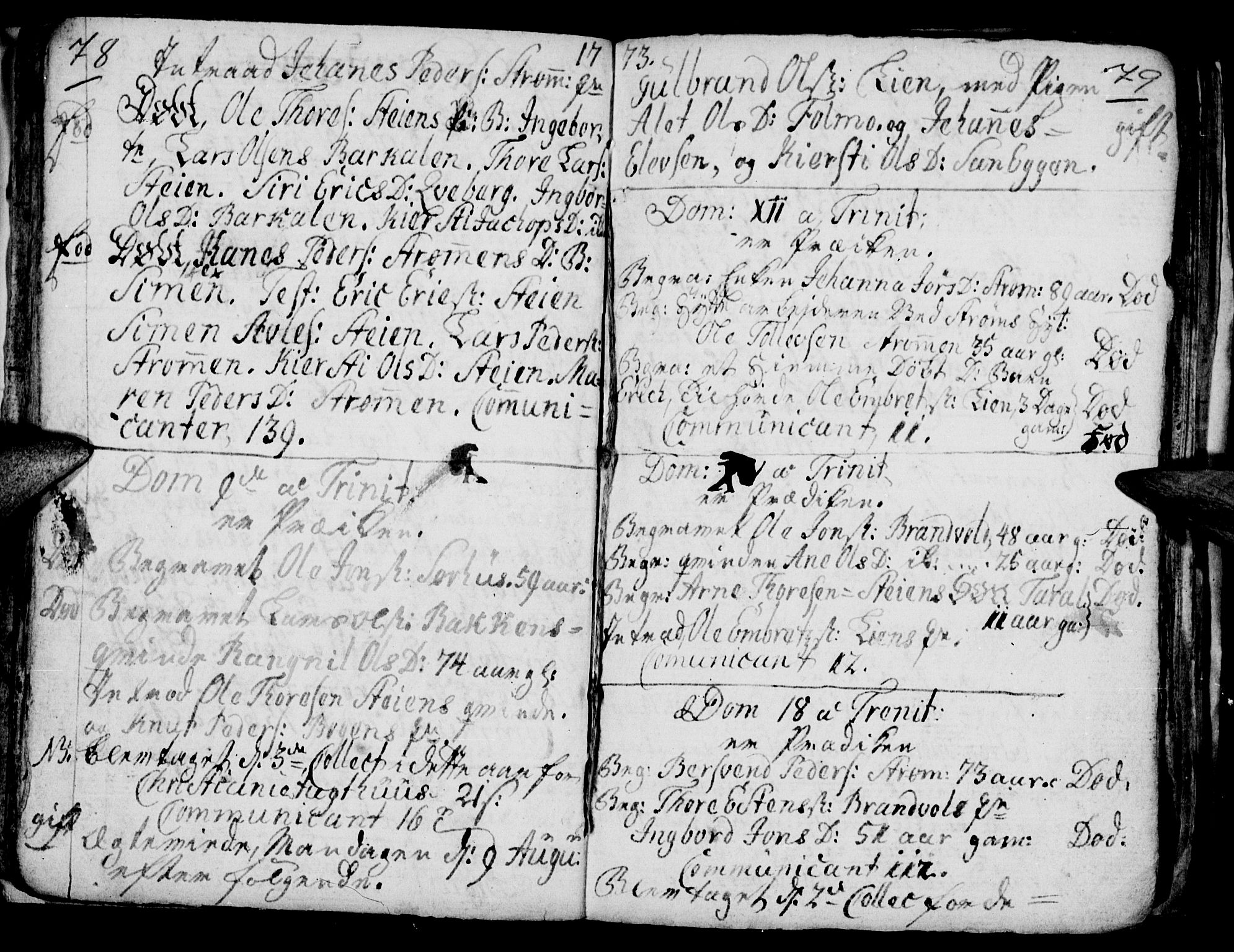 Tynset prestekontor, SAH/PREST-058/H/Ha/Hab/L0009: Parish register (official) no. 9, 1769-1781, p. 78-79