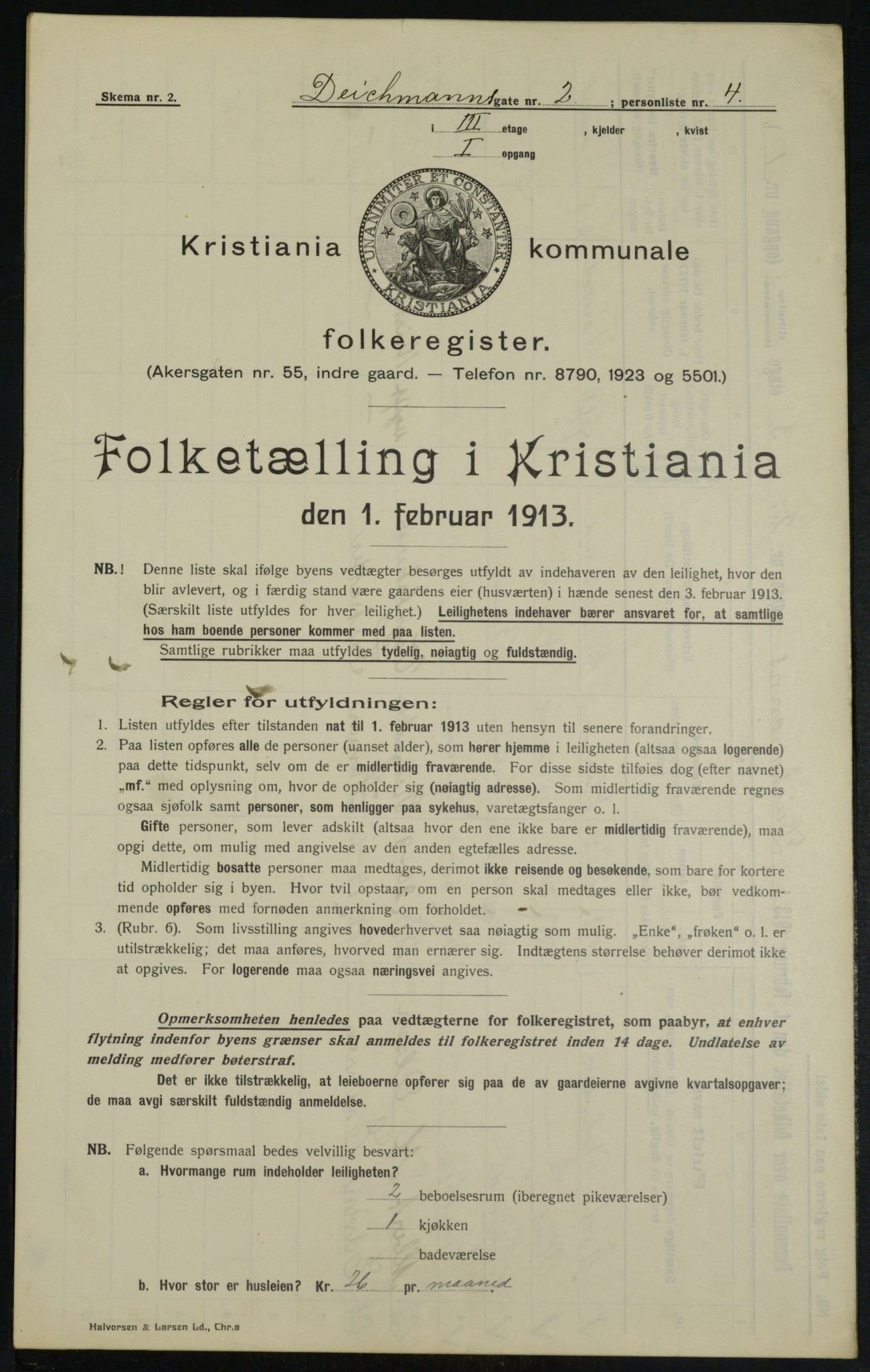 OBA, Municipal Census 1913 for Kristiania, 1913, p. 15441