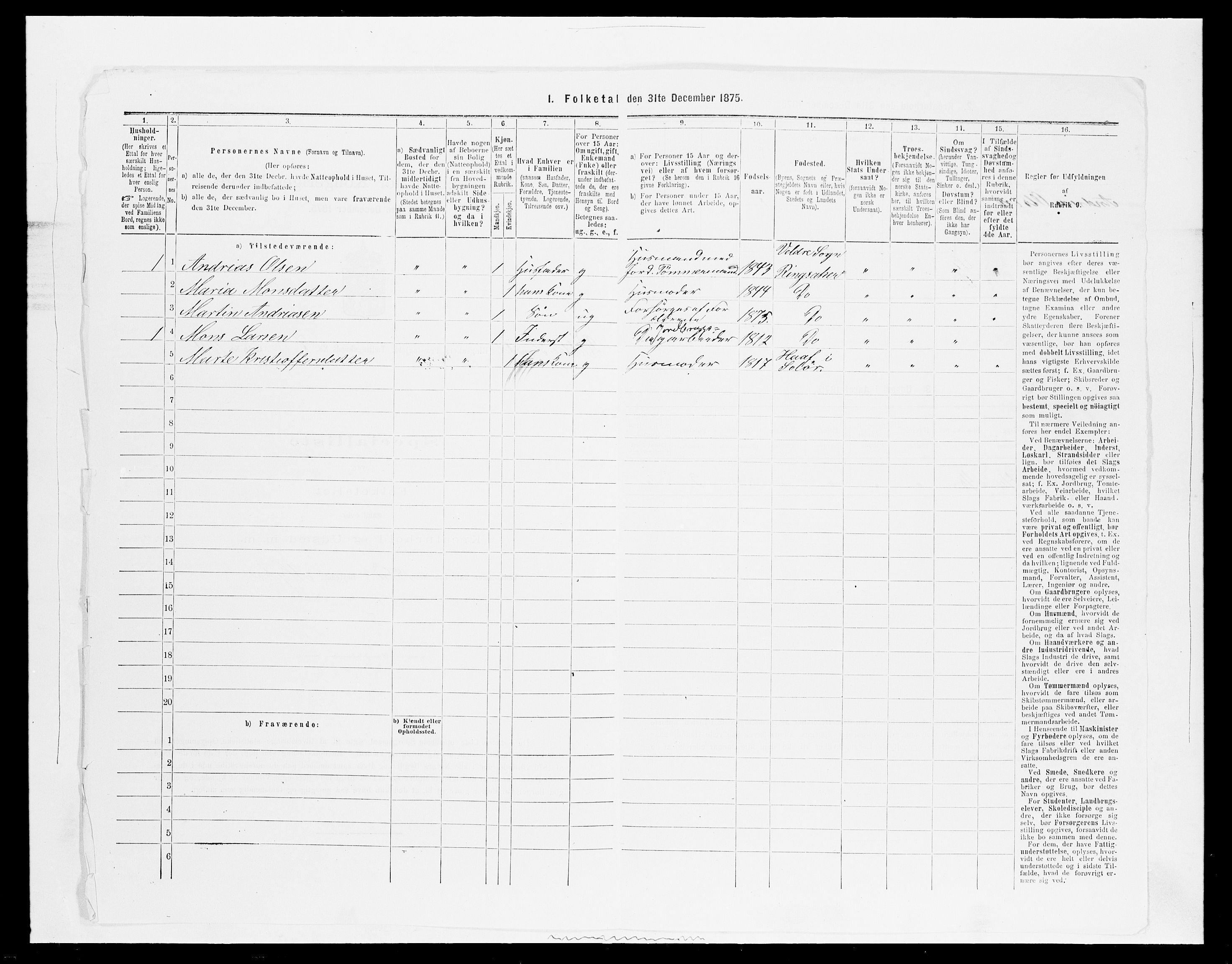 SAH, 1875 census for 0412P Ringsaker, 1875, p. 1624