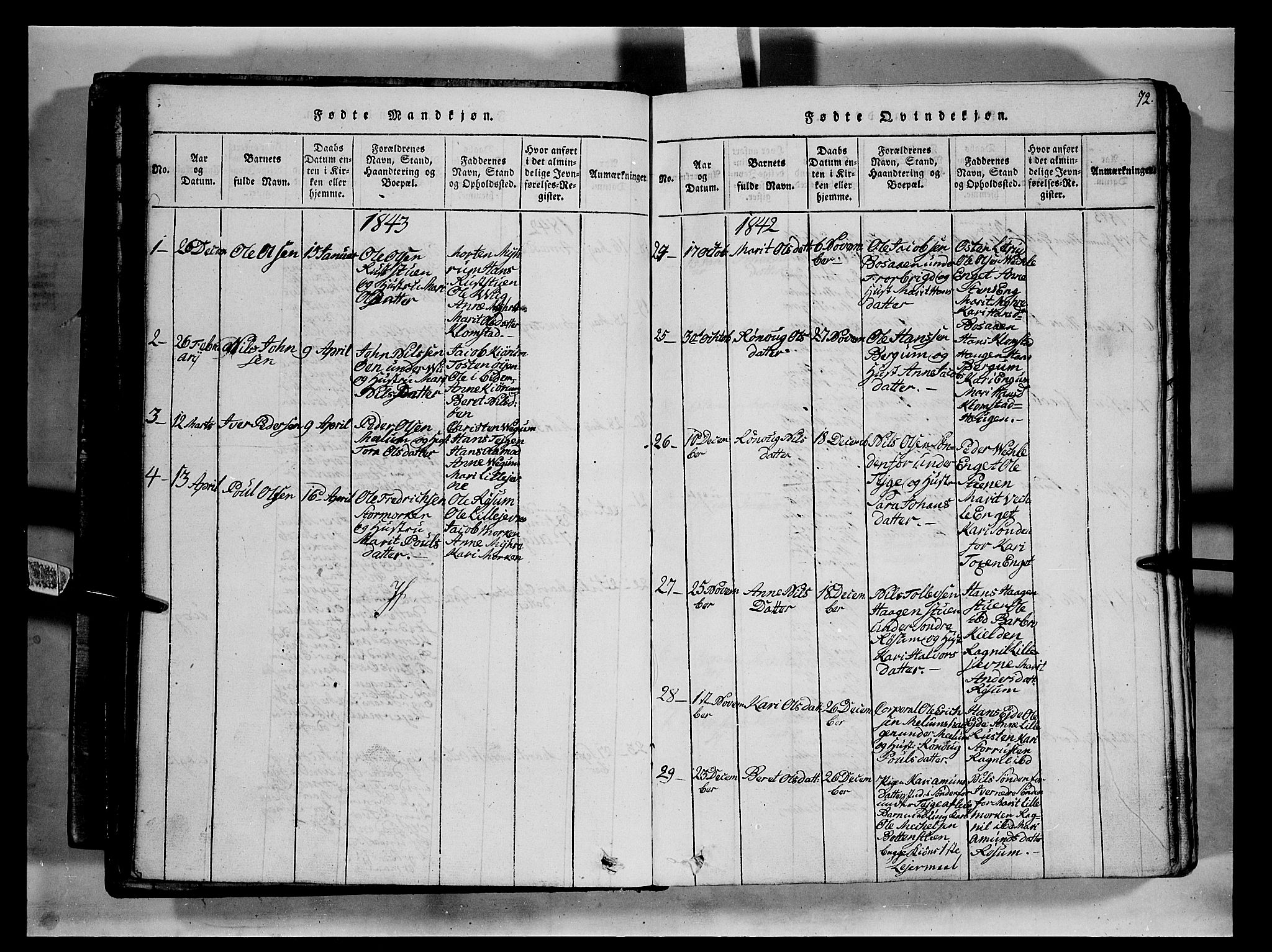 Fron prestekontor, SAH/PREST-078/H/Ha/Hab/L0002: Parish register (copy) no. 2, 1816-1850, p. 72