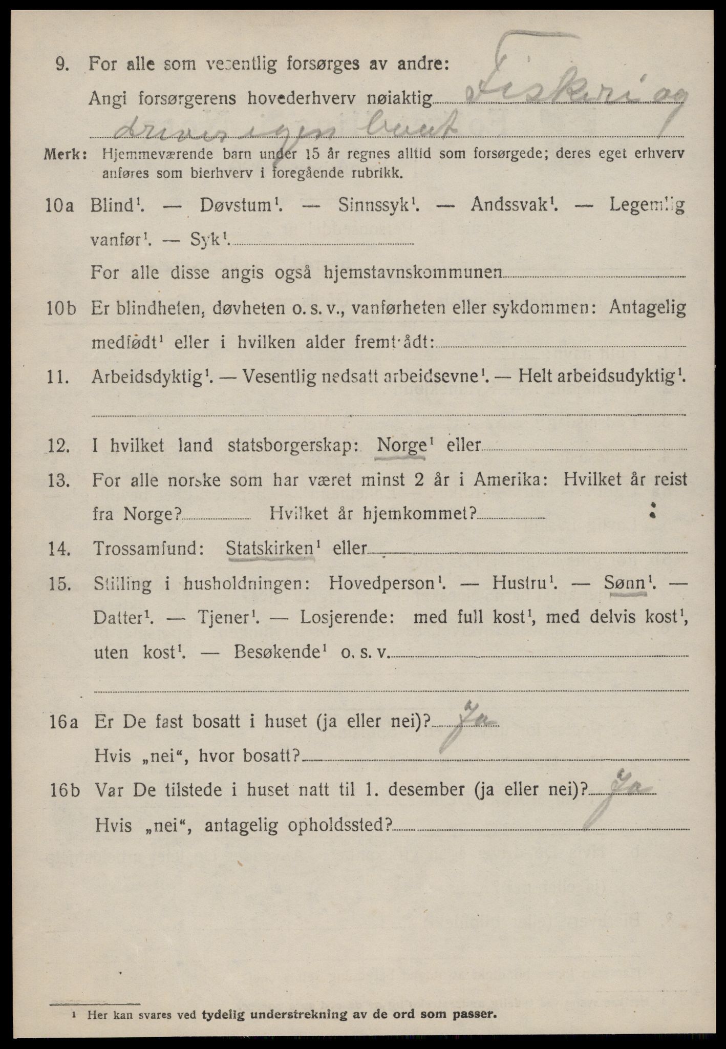 SAT, 1920 census for Vatne, 1920, p. 2147