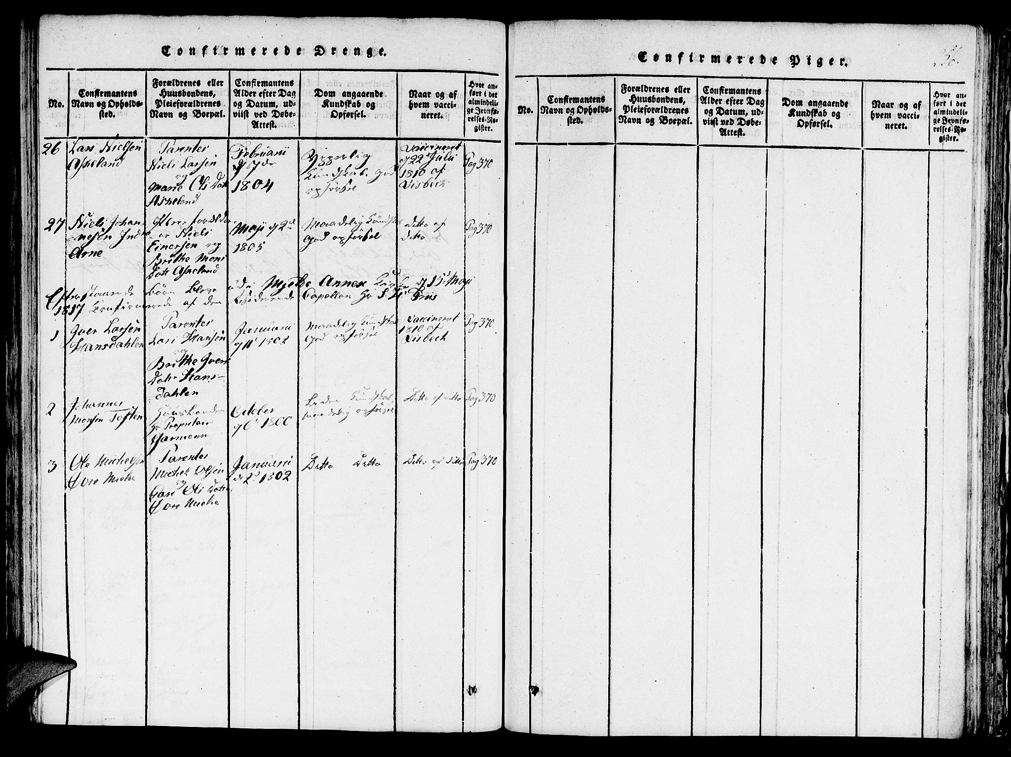 Haus sokneprestembete, AV/SAB-A-75601/H/Haa: Parish register (official) no. A 12, 1816-1821, p. 257