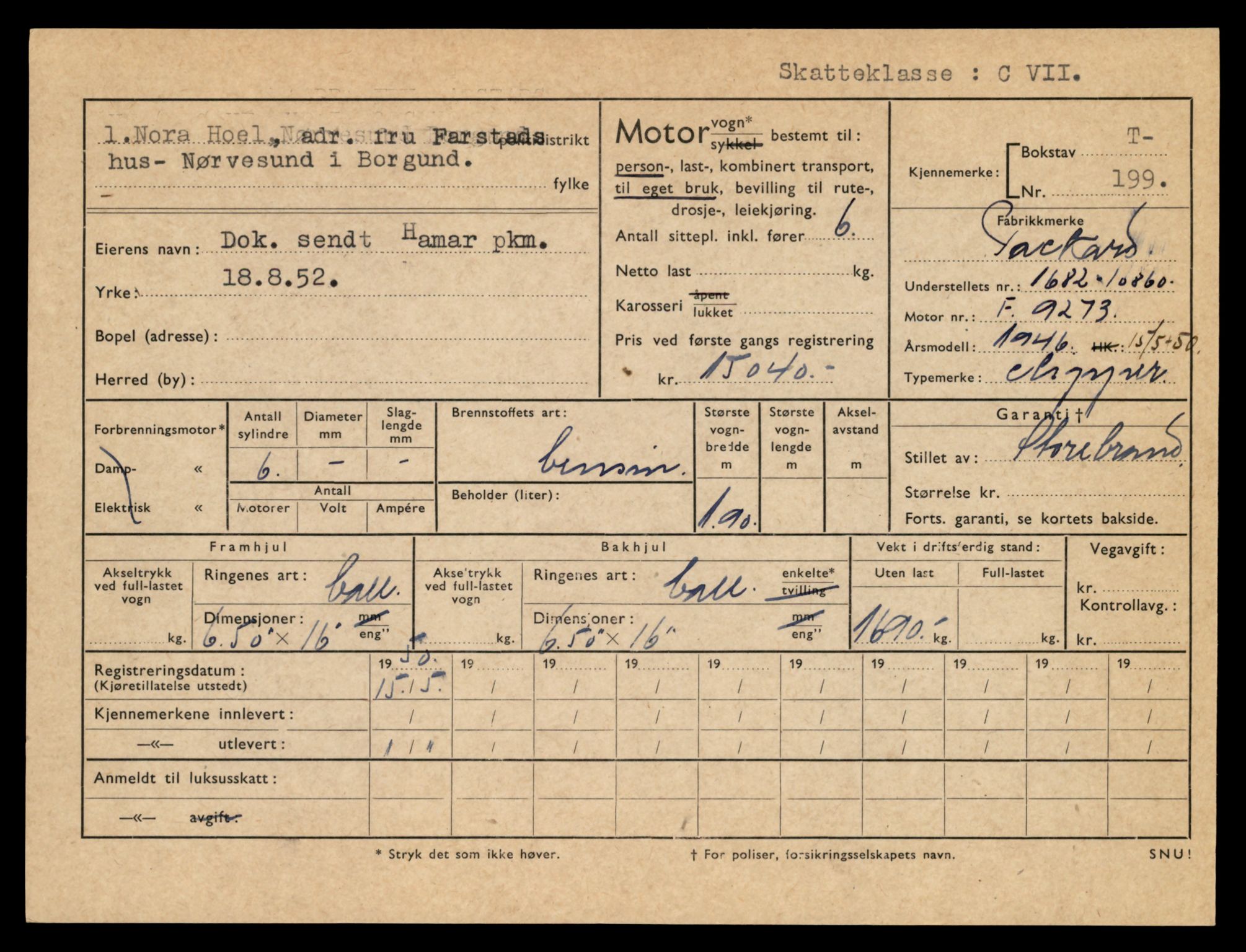 Møre og Romsdal vegkontor - Ålesund trafikkstasjon, SAT/A-4099/F/Fe/L0002: Registreringskort for kjøretøy T 128 - T 231, 1927-1998, p. 2188