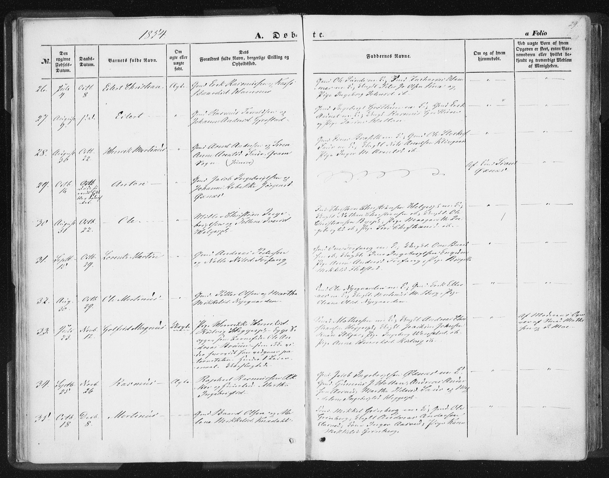 Ministerialprotokoller, klokkerbøker og fødselsregistre - Nord-Trøndelag, SAT/A-1458/746/L0446: Parish register (official) no. 746A05, 1846-1859, p. 29