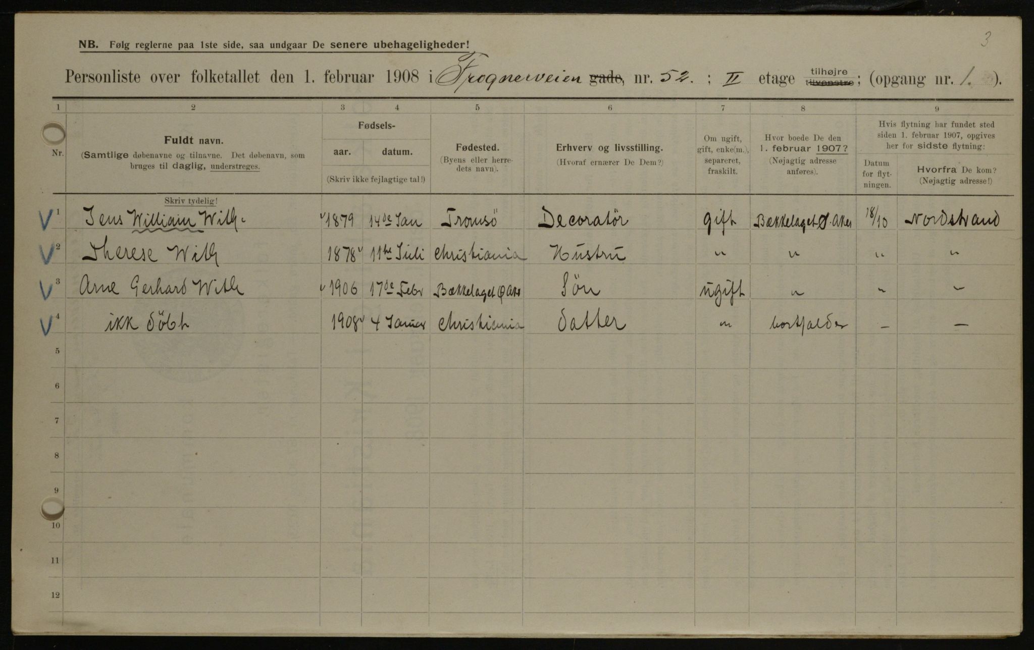 OBA, Municipal Census 1908 for Kristiania, 1908, p. 25082