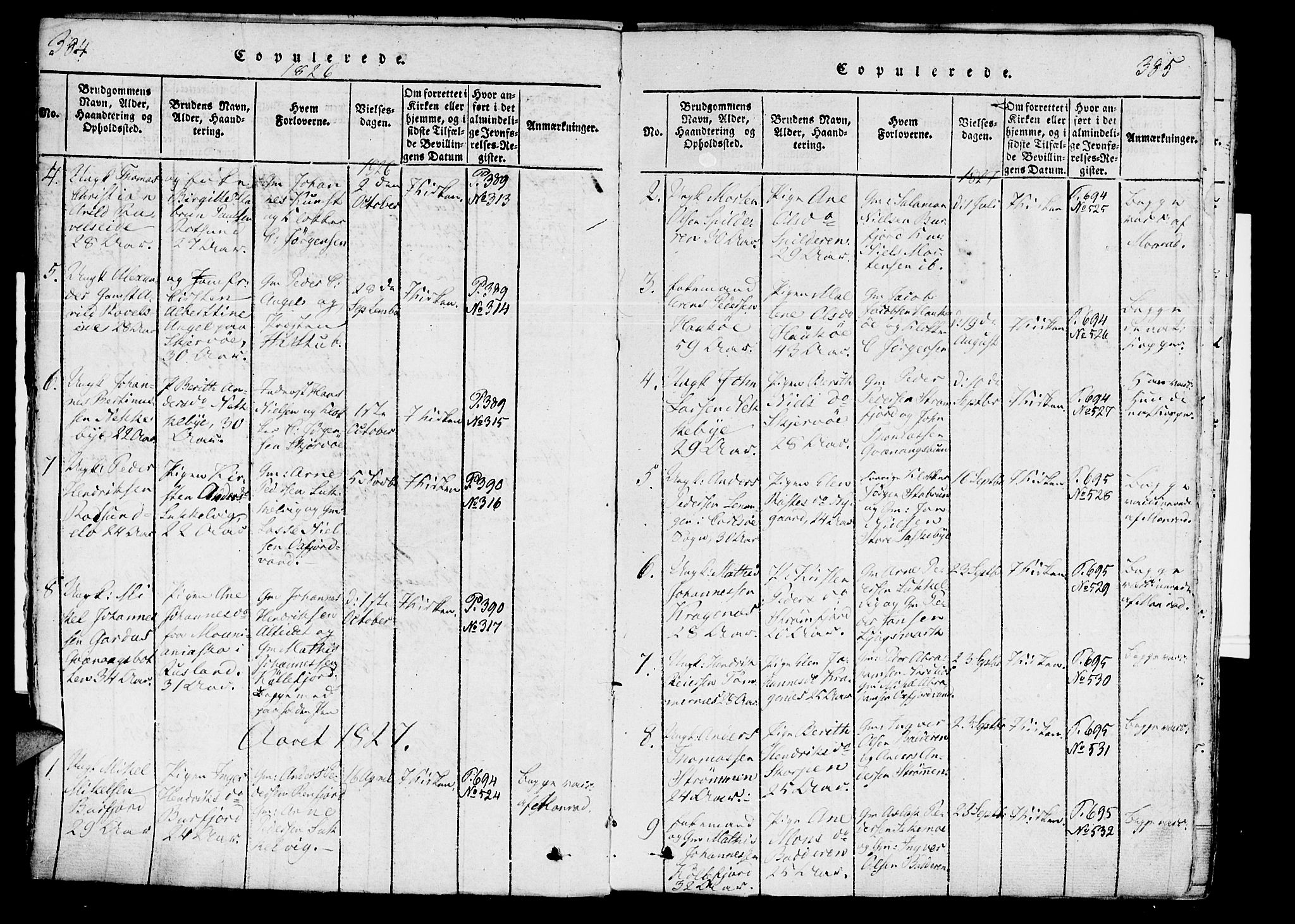 Skjervøy sokneprestkontor, SATØ/S-1300/H/Ha/Haa/L0004kirke: Parish register (official) no. 4, 1820-1838, p. 384-385