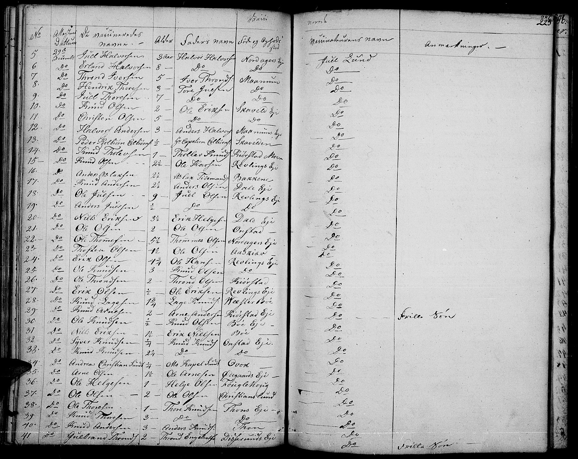 Nord-Aurdal prestekontor, SAH/PREST-132/H/Ha/Haa/L0003: Parish register (official) no. 3, 1828-1841, p. 225