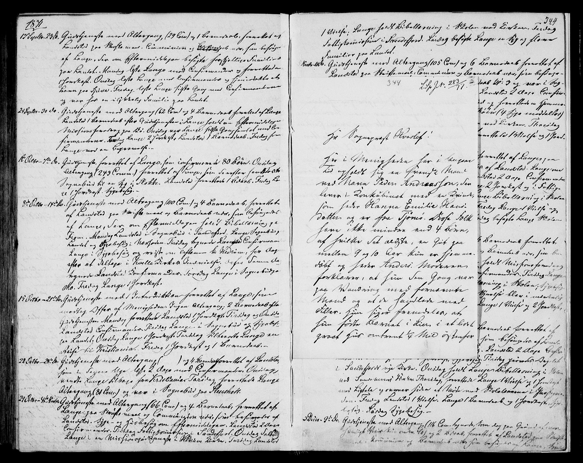 Sandar kirkebøker, AV/SAKO-A-243/F/Fa/L0009: Parish register (official) no. 9, 1862-1871, p. 344