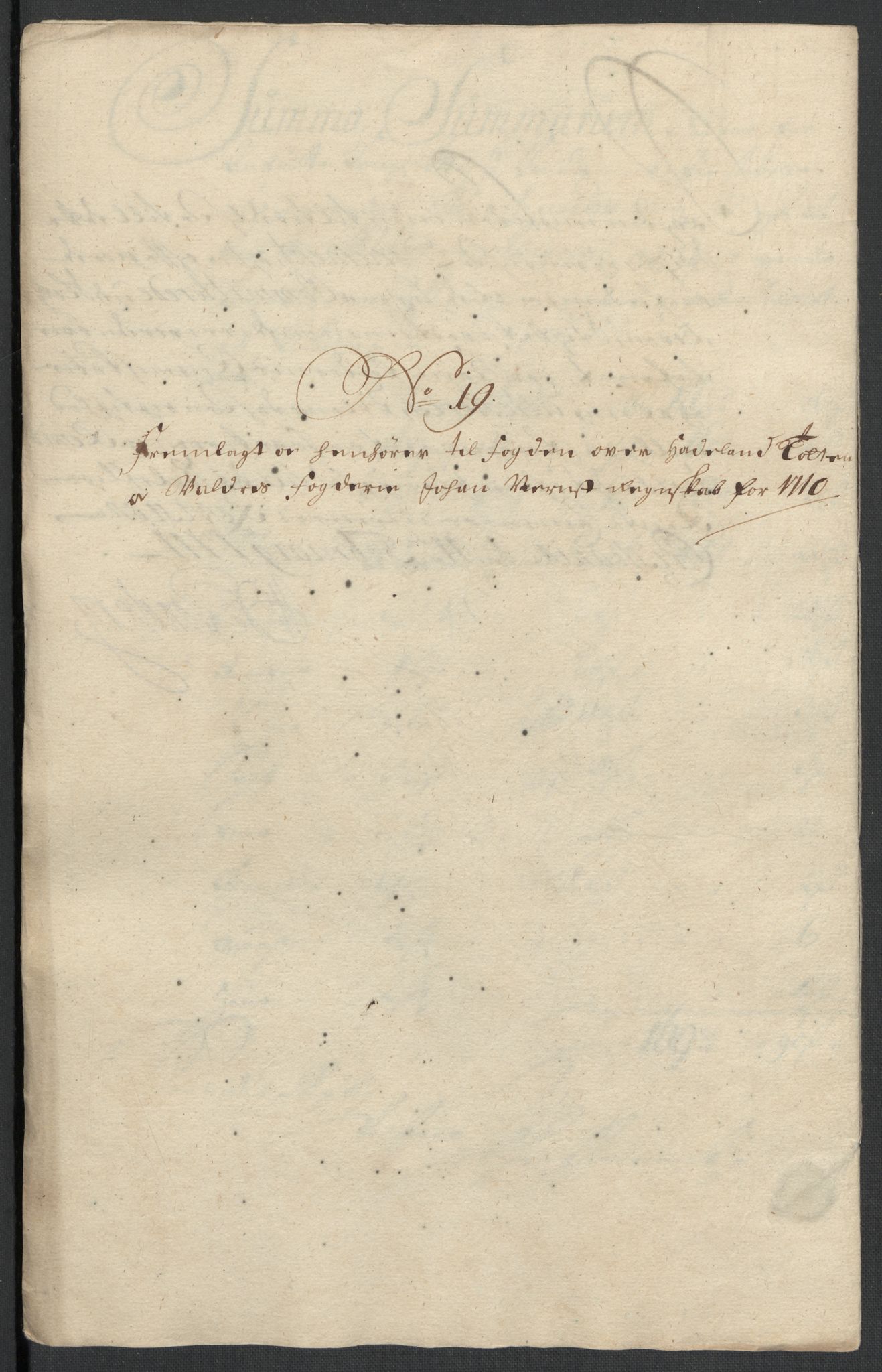 Rentekammeret inntil 1814, Reviderte regnskaper, Fogderegnskap, RA/EA-4092/R18/L1307: Fogderegnskap Hadeland, Toten og Valdres, 1710, p. 121