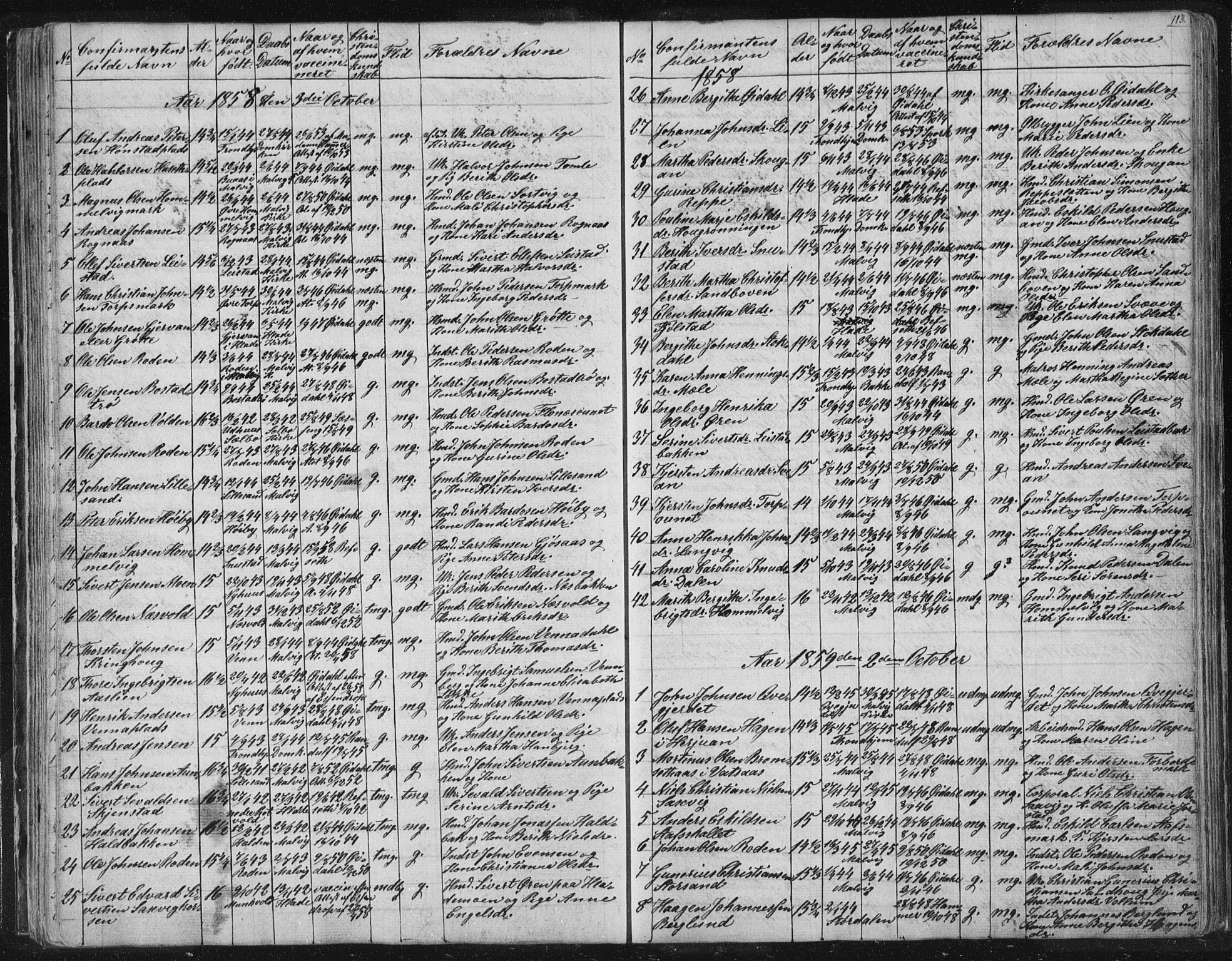 Ministerialprotokoller, klokkerbøker og fødselsregistre - Sør-Trøndelag, SAT/A-1456/616/L0406: Parish register (official) no. 616A03, 1843-1879, p. 113