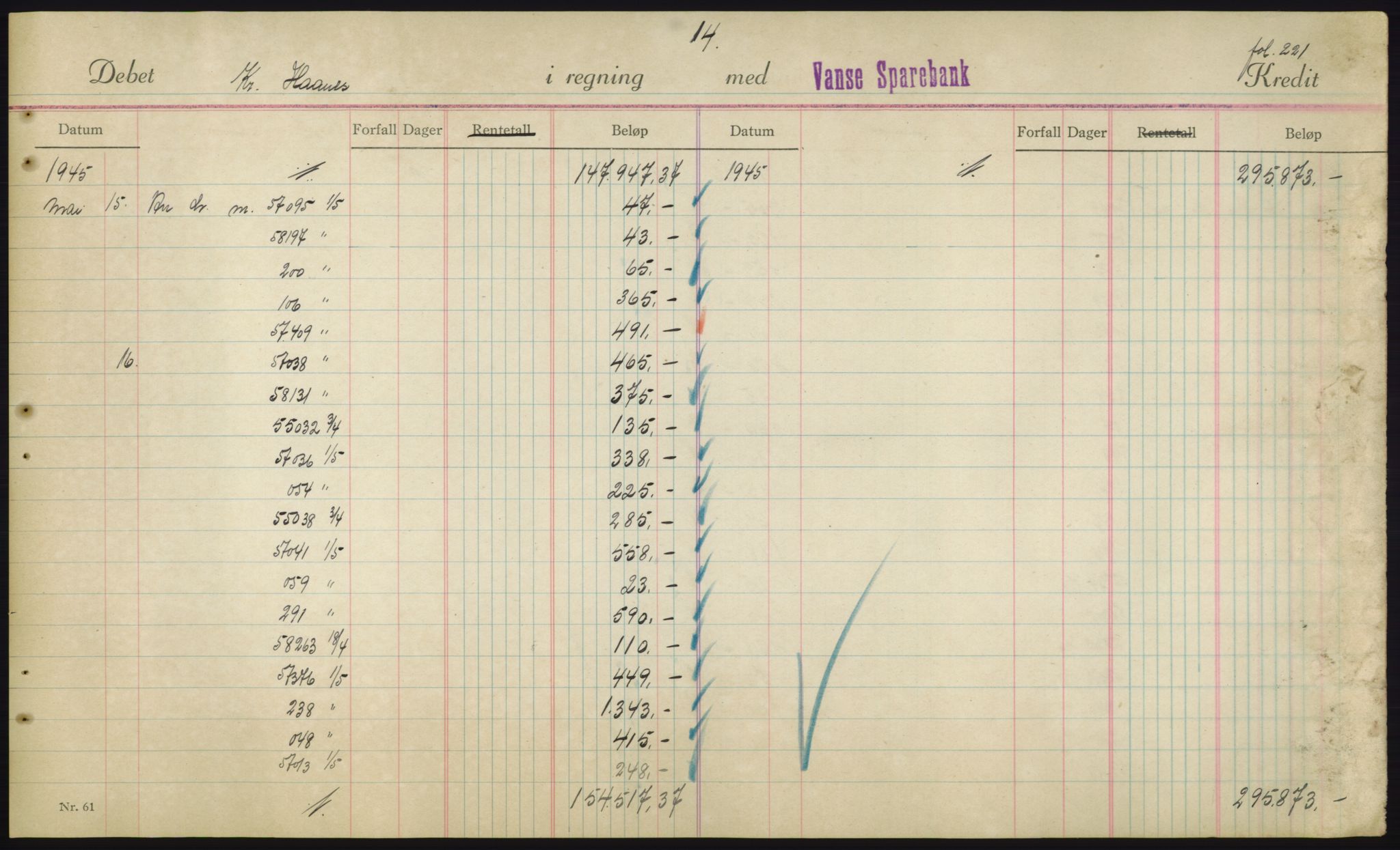 Forsvarsdepartementet, 10. kontor / Oppgjørskontoret, AV/RA-RAFA-1225/D/Db/L0180: Lista oppgjørskontor, 1942-1952, p. 1937