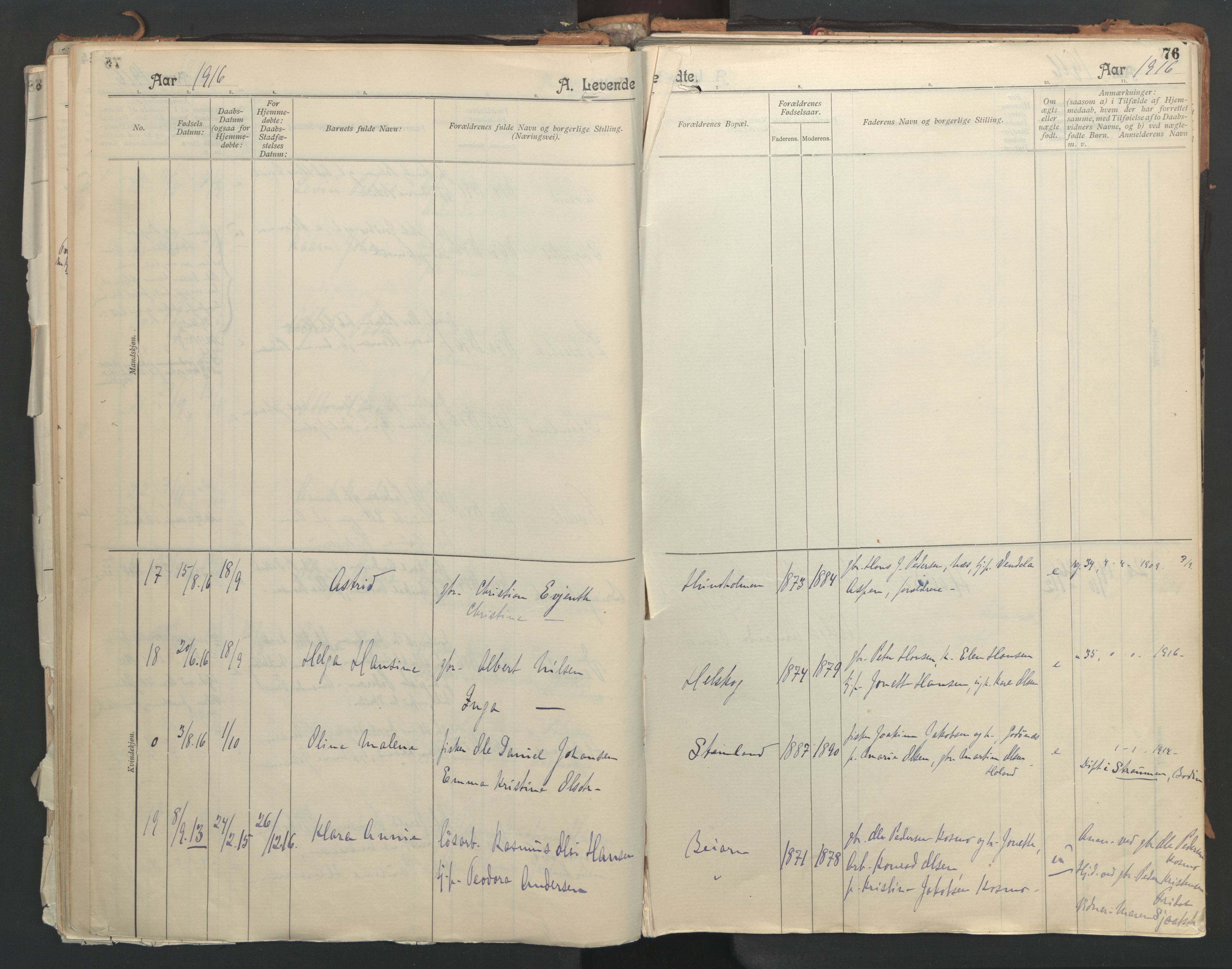 Ministerialprotokoller, klokkerbøker og fødselsregistre - Nordland, AV/SAT-A-1459/851/L0724: Parish register (official) no. 851A01, 1901-1922, p. 76