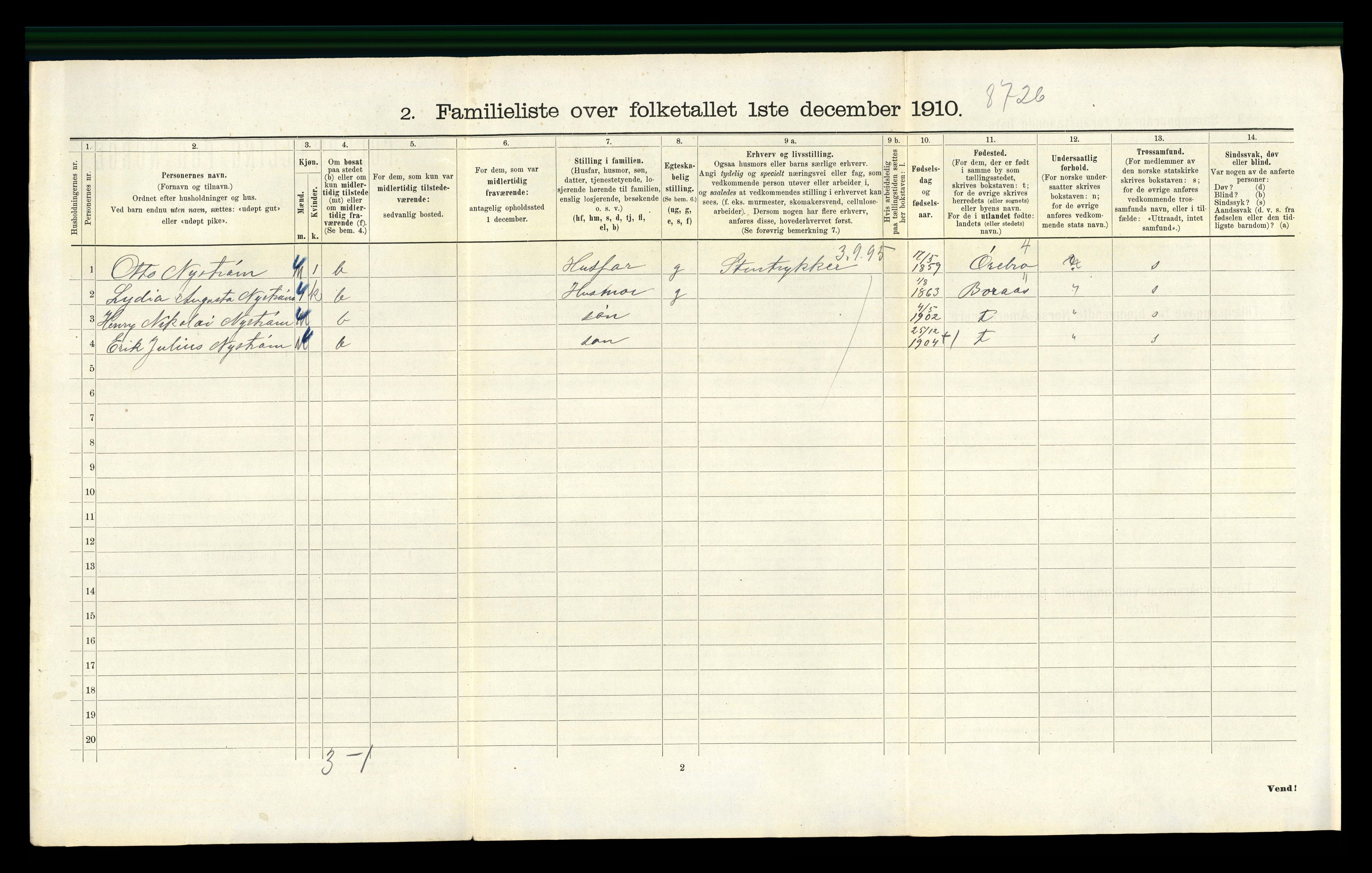 RA, 1910 census for Kristiania, 1910, p. 66464