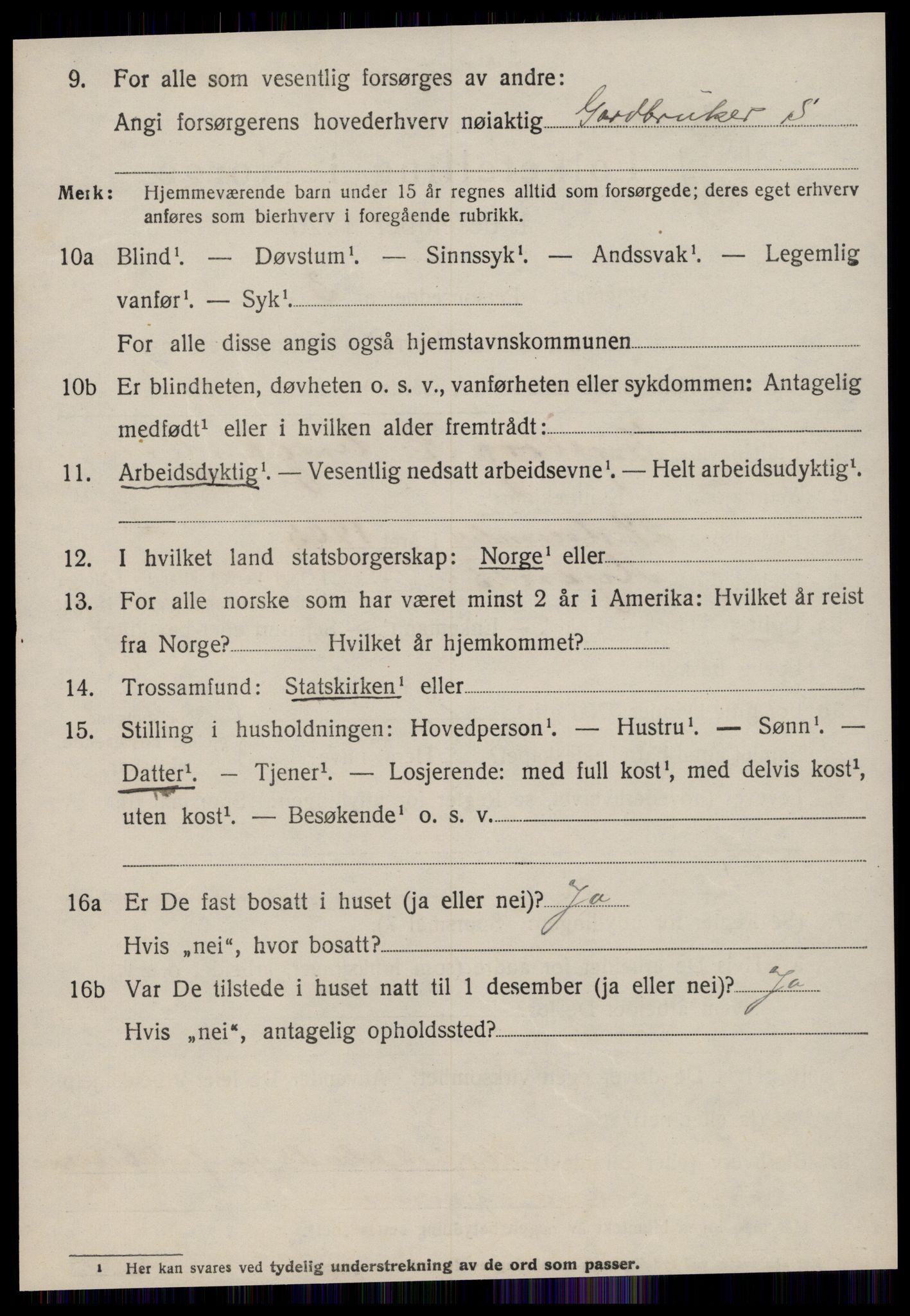 SAT, 1920 census for Tustna, 1920, p. 2380