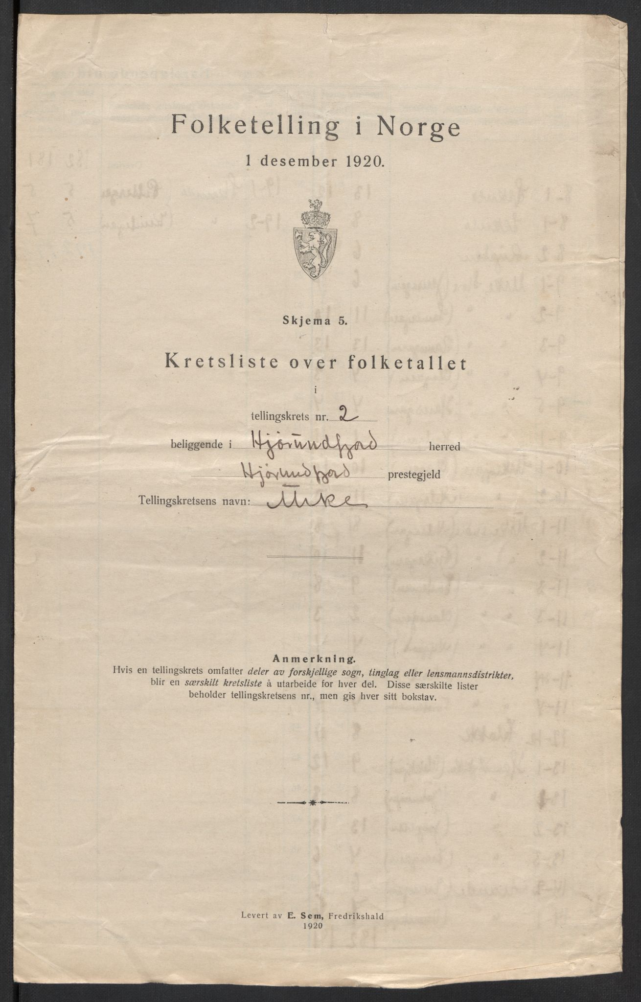 SAT, 1920 census for Hjørundfjord, 1920, p. 10