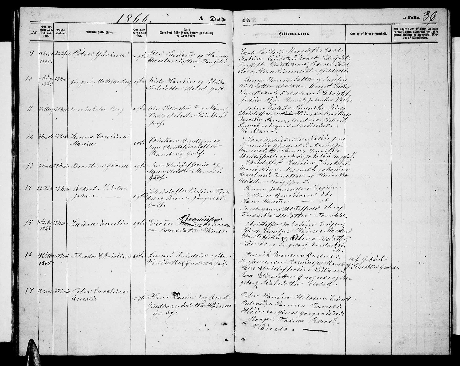 Ministerialprotokoller, klokkerbøker og fødselsregistre - Nordland, AV/SAT-A-1459/880/L1140: Parish register (copy) no. 880C02, 1861-1875, p. 36