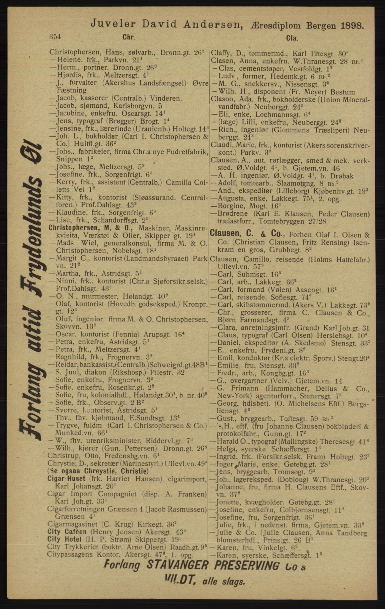 Kristiania/Oslo adressebok, PUBL/-, 1913, p. 366