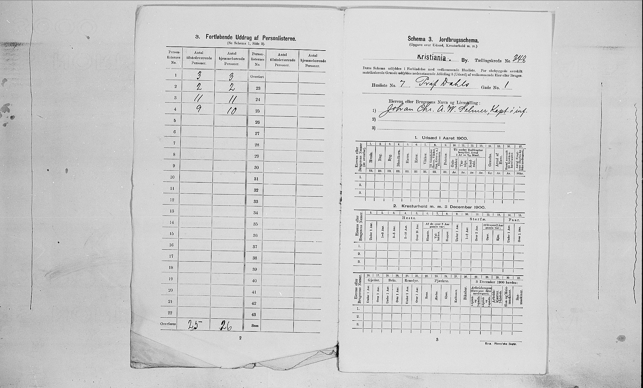 SAO, 1900 census for Kristiania, 1900, p. 73149